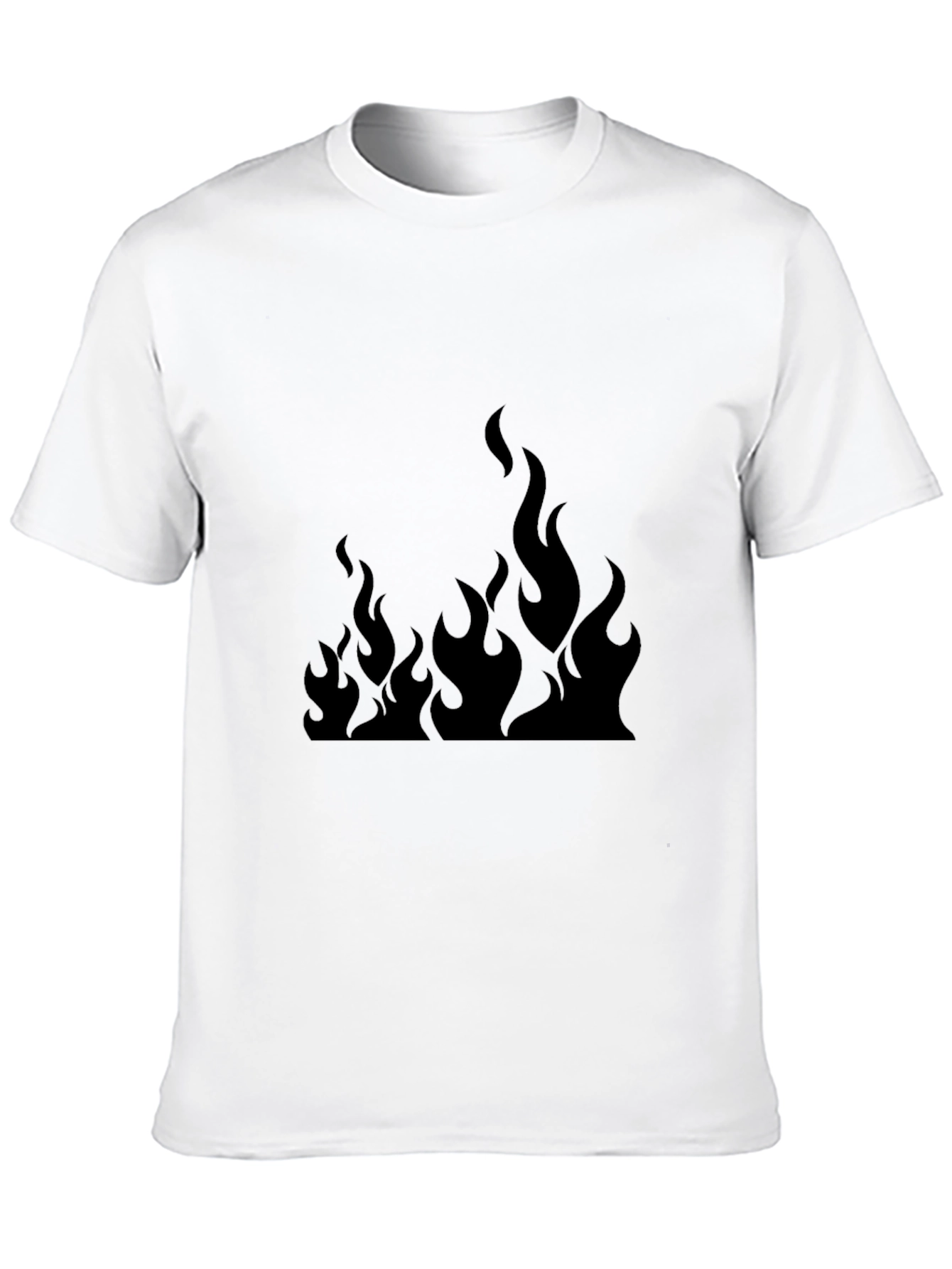 Black Men's Black T-Shirt with Fire Graphic view 10
