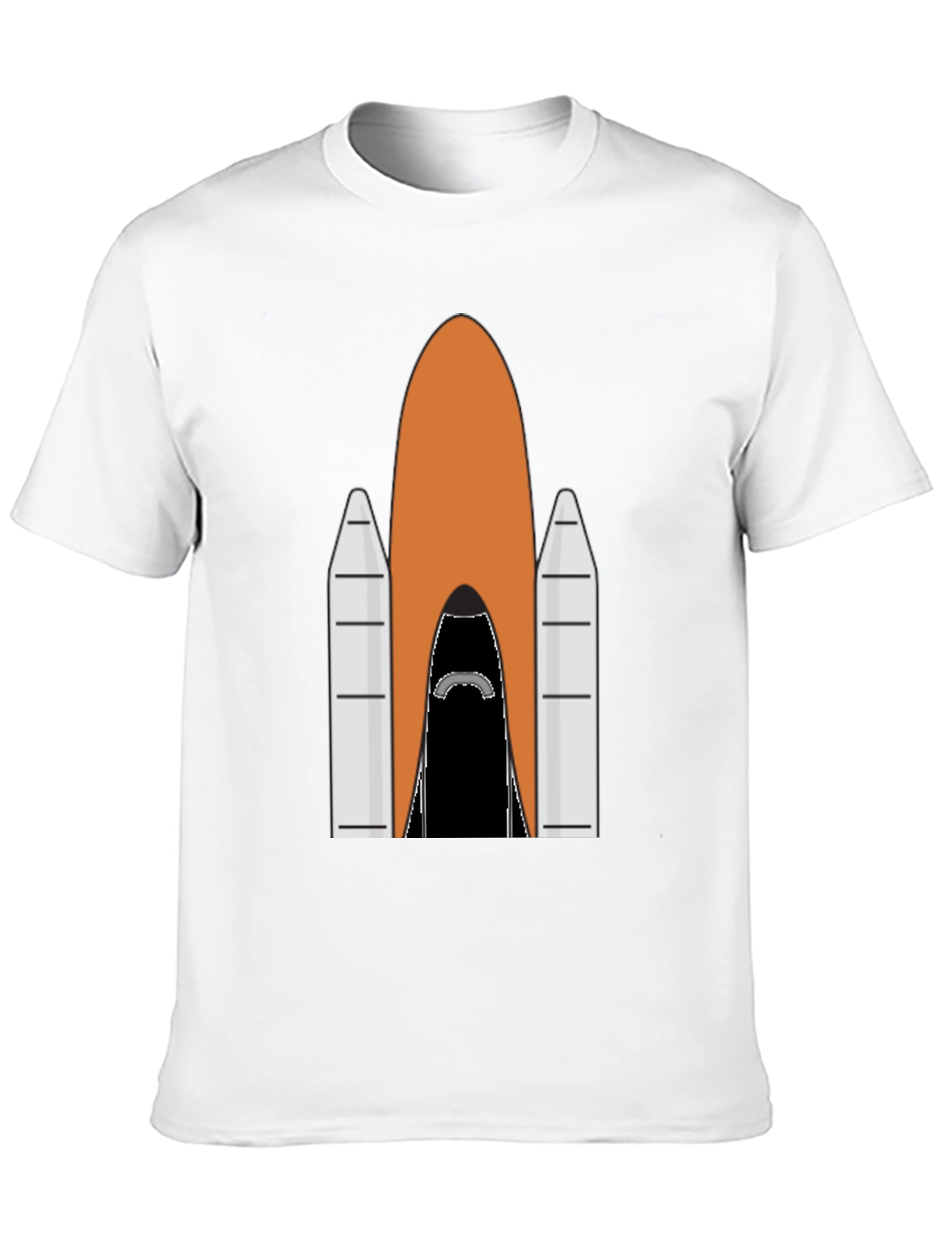 Black Rocket Ship Graphic Tee - Black Cotton T-Shirt view 10
