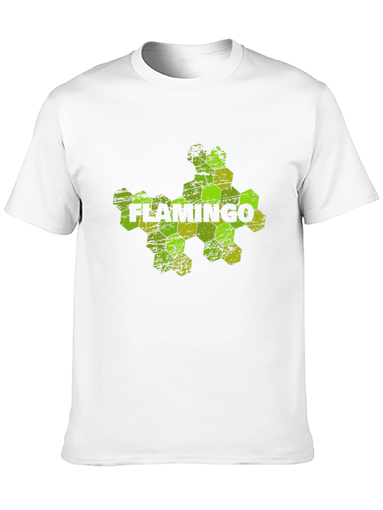 Black Flamingo Hexagon Graphic Black T-Shirt view 10
