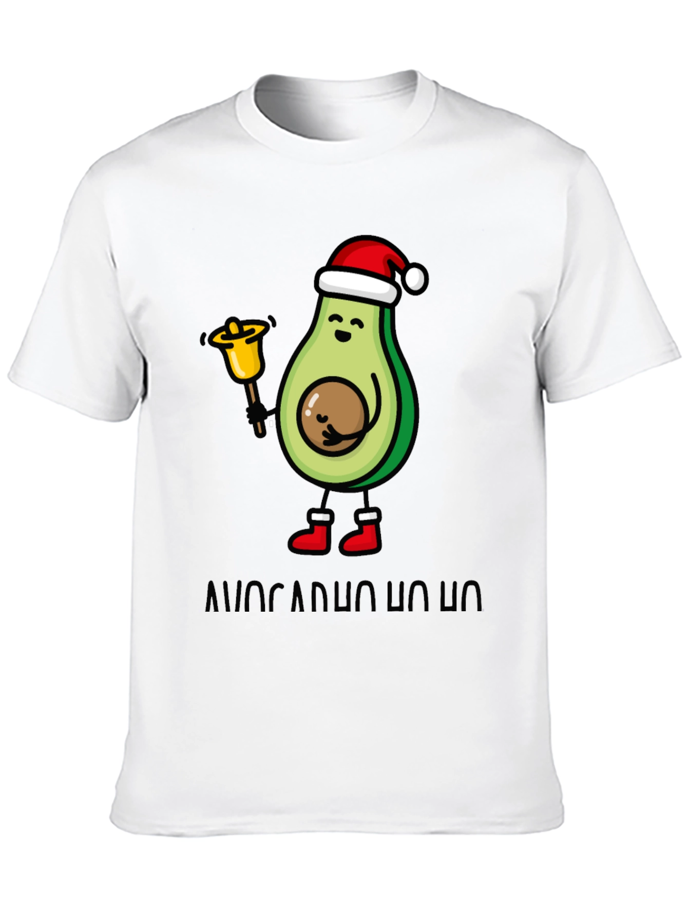 Black Festive Avocado Christmas T-Shirt view 10