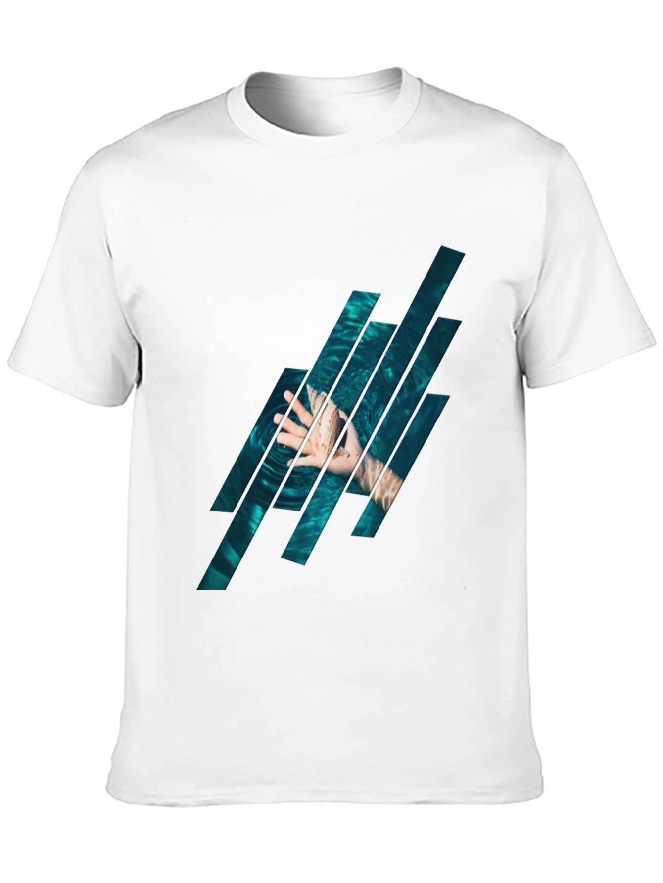 Black Abstract Water Graphic Black T-Shirt view 10