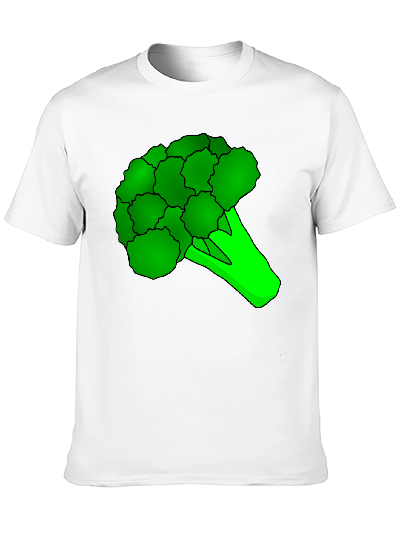 Black Broccoli Graphic Tee - Black Cotton T-Shirt view 10