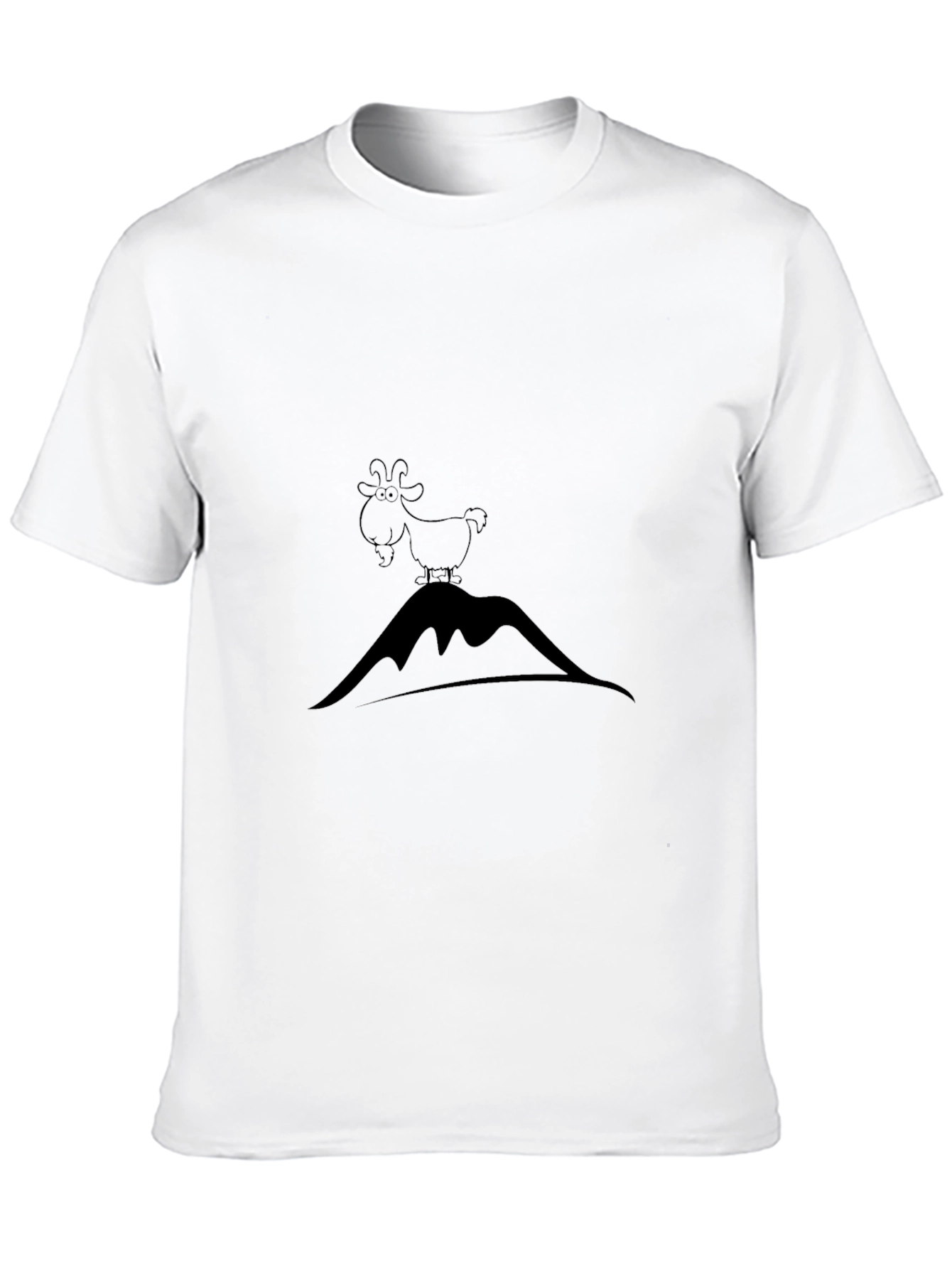Black Black T-Shirt with Mountain Goat Design view 10