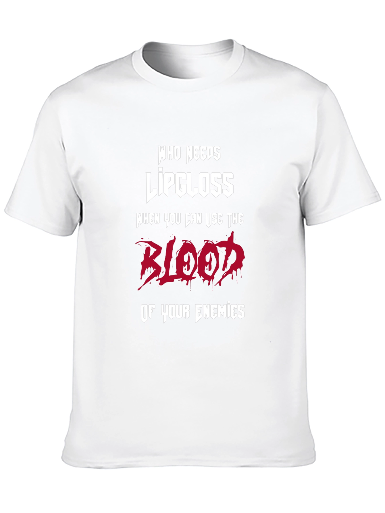 Black Humorous Graphic T-Shirt: Blood of Enemies view 10