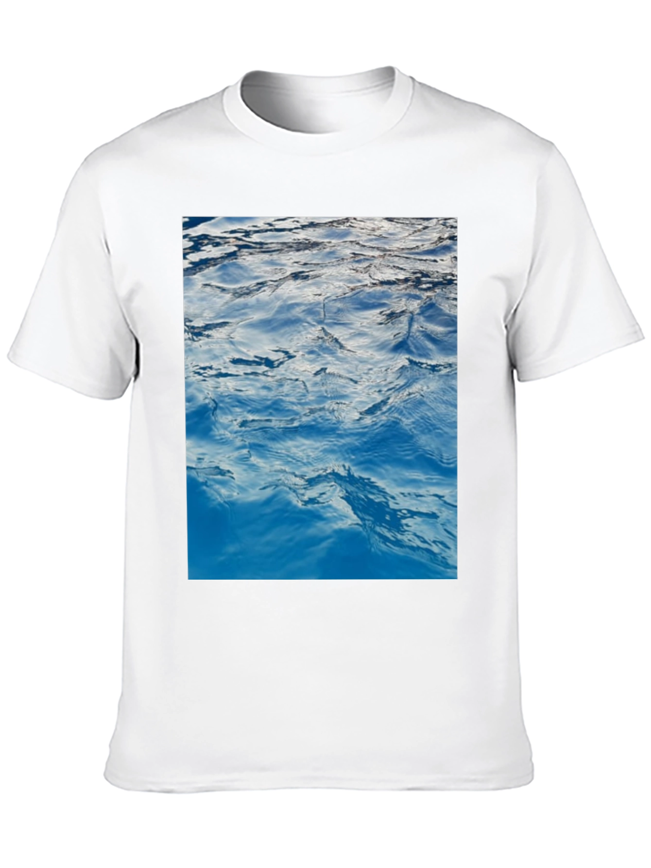Black Ocean Waves Graphic Print Black T-Shirt view 10