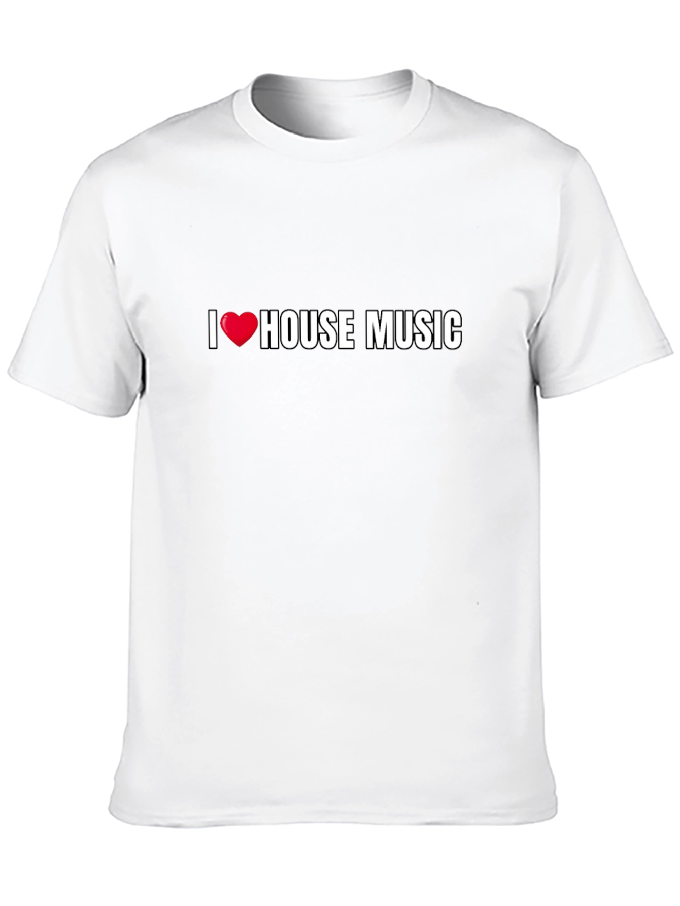 Black I Love House Music Black T-Shirt view 10