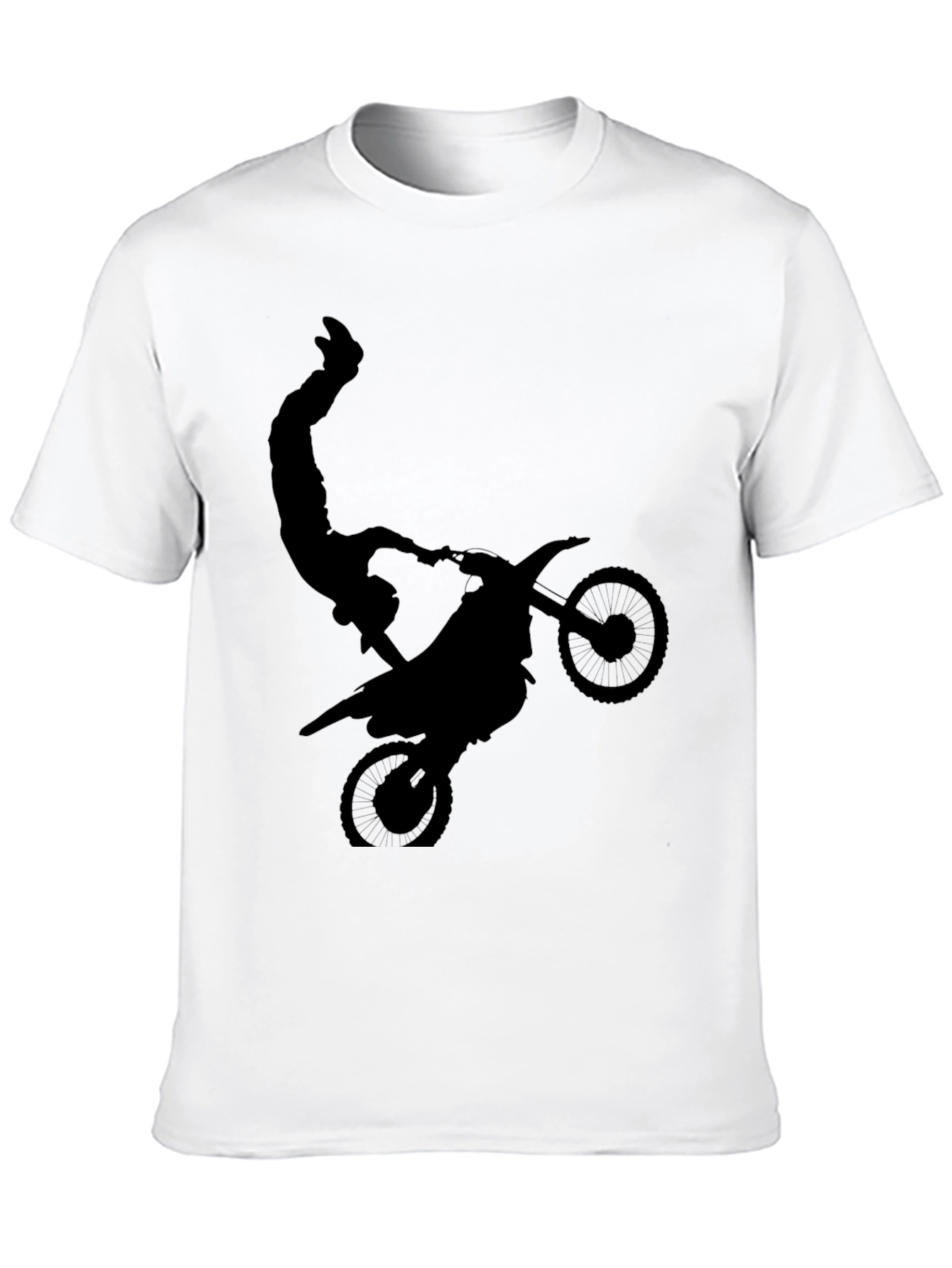 Black Black Motorcycle Stunt Graphic Tee view 10