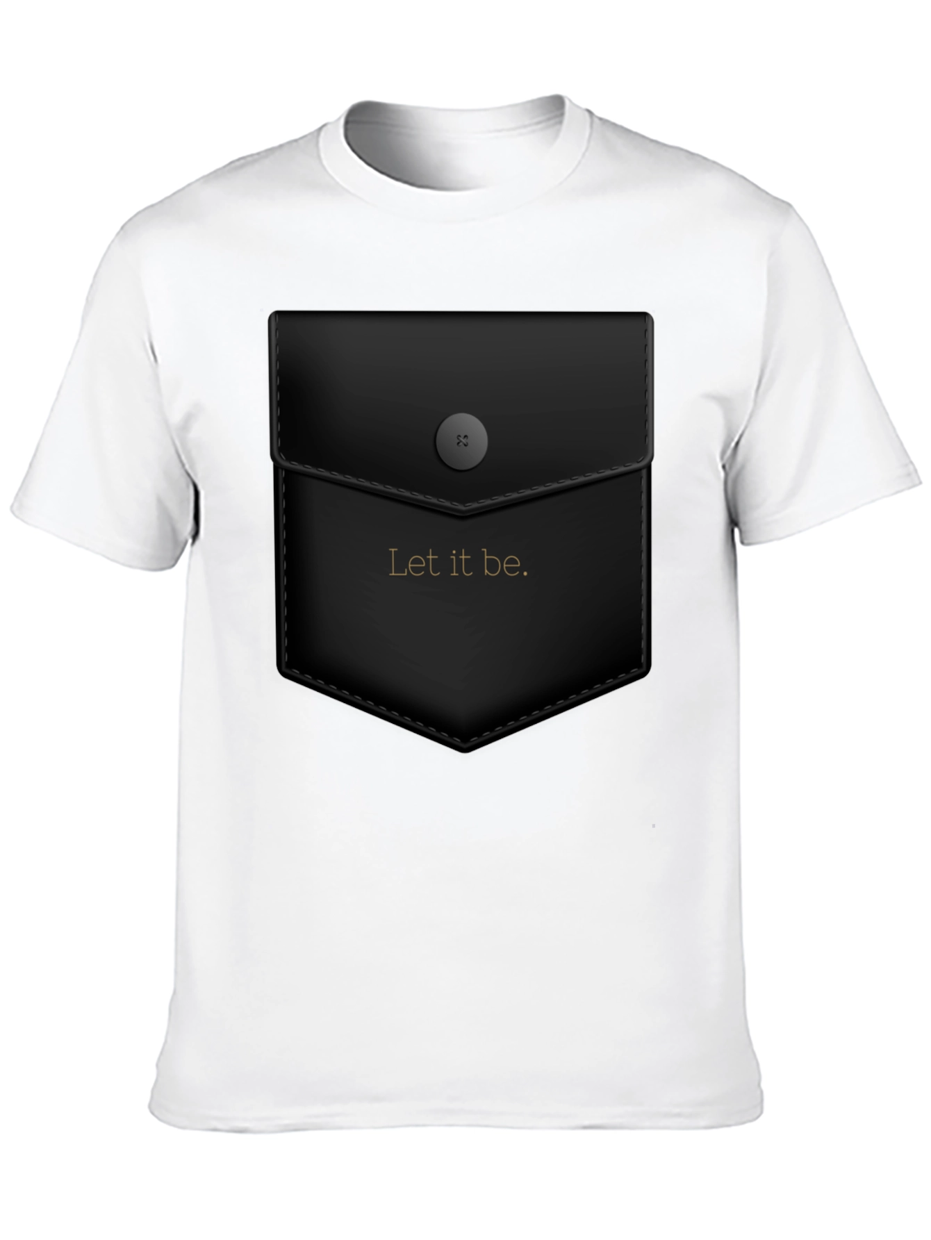 Black Let it Be Graphic Tee - Unique Faux Pocket Design view 10