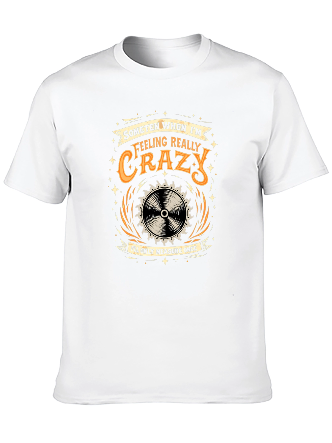 Black Crazy Measure Once Black Graphic T-Shirt view 10