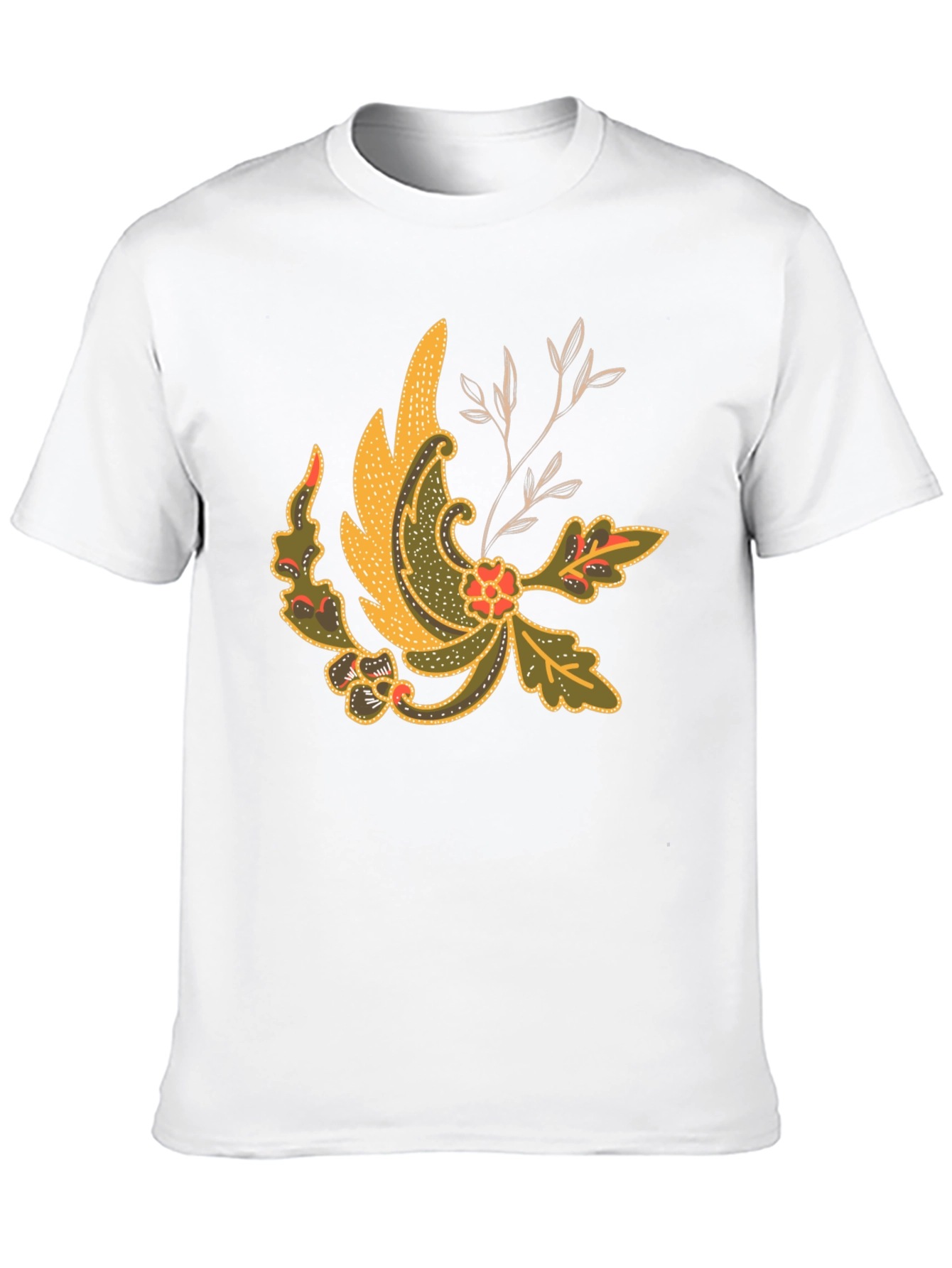 Black Batik Style Graphic Tee - Black Cotton Blend view 10