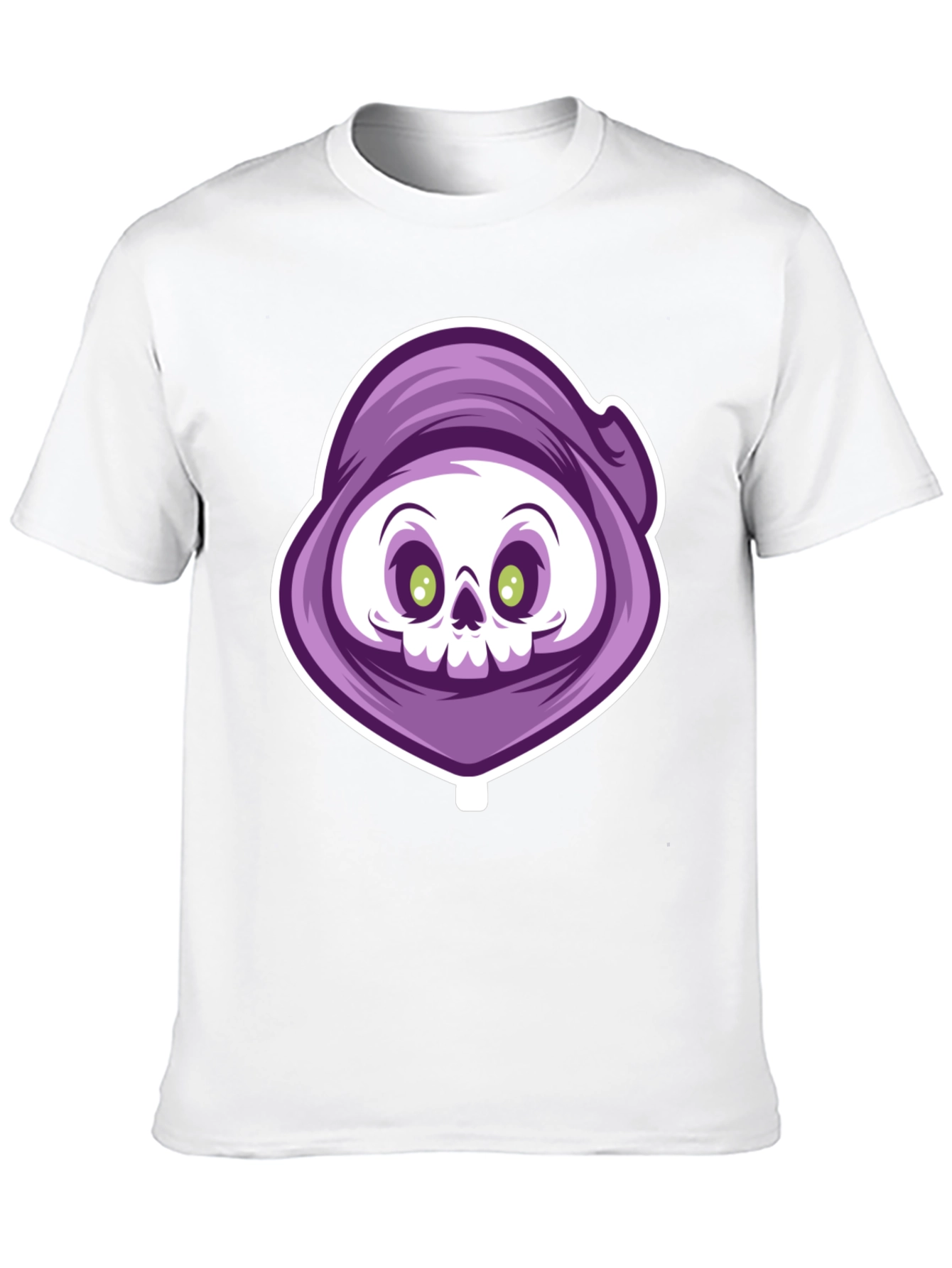 Black Grim Reaper Cartoon Graphic T-Shirt view 10