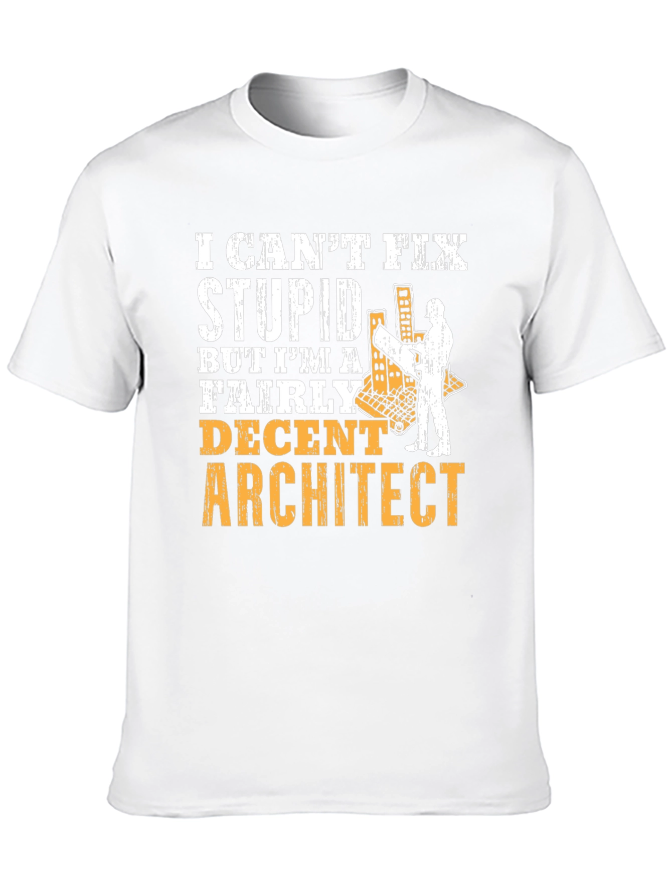 Black Architect Humor Graphic Tee - Can't Fix Stupid view 10