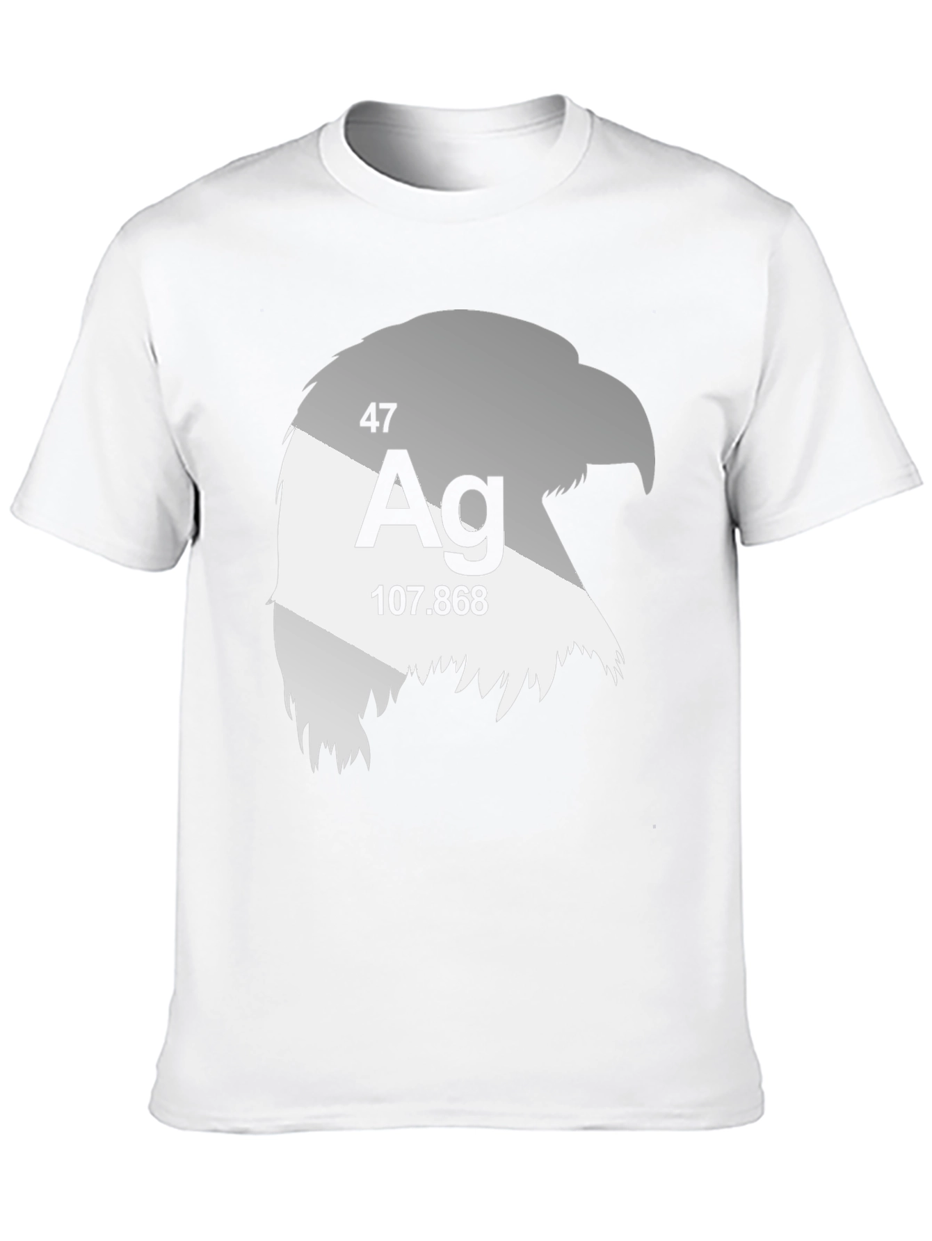 Black Silver Eagle Tee - Men's Science Inspired Graphic T-Shirt view 10