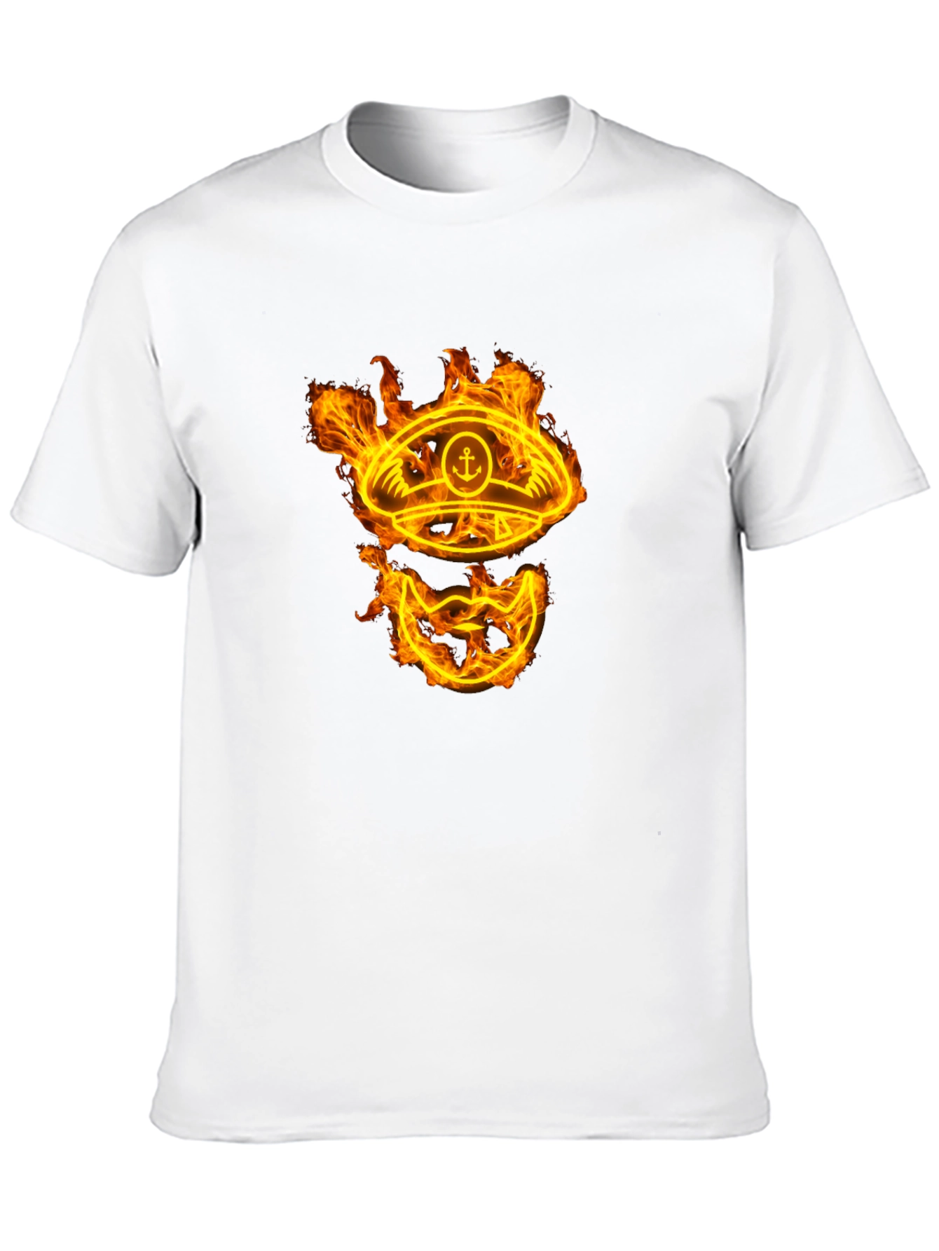 Black Flaming Captain Hat Graphic T-Shirt - Unique Design view 10