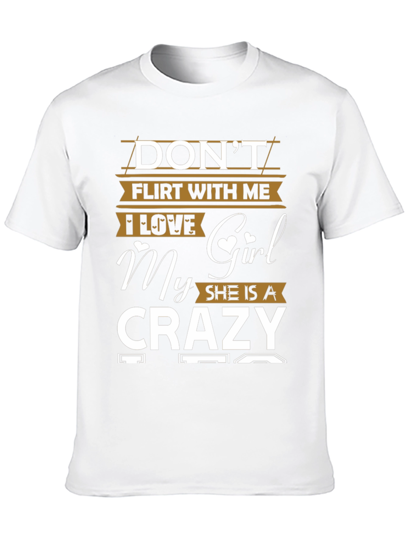 Black Don't Flirt Crazy Girl Black Graphic T-Shirt view 10