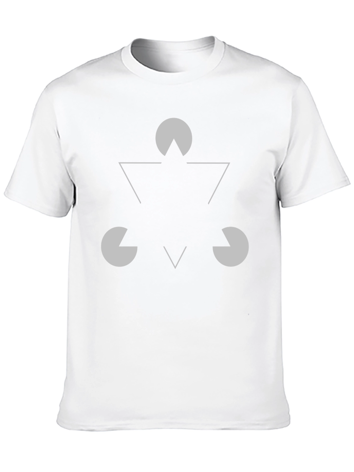 Black Illusory Triangle Graphic Tee - Black Cotton Casual Shirt view 10