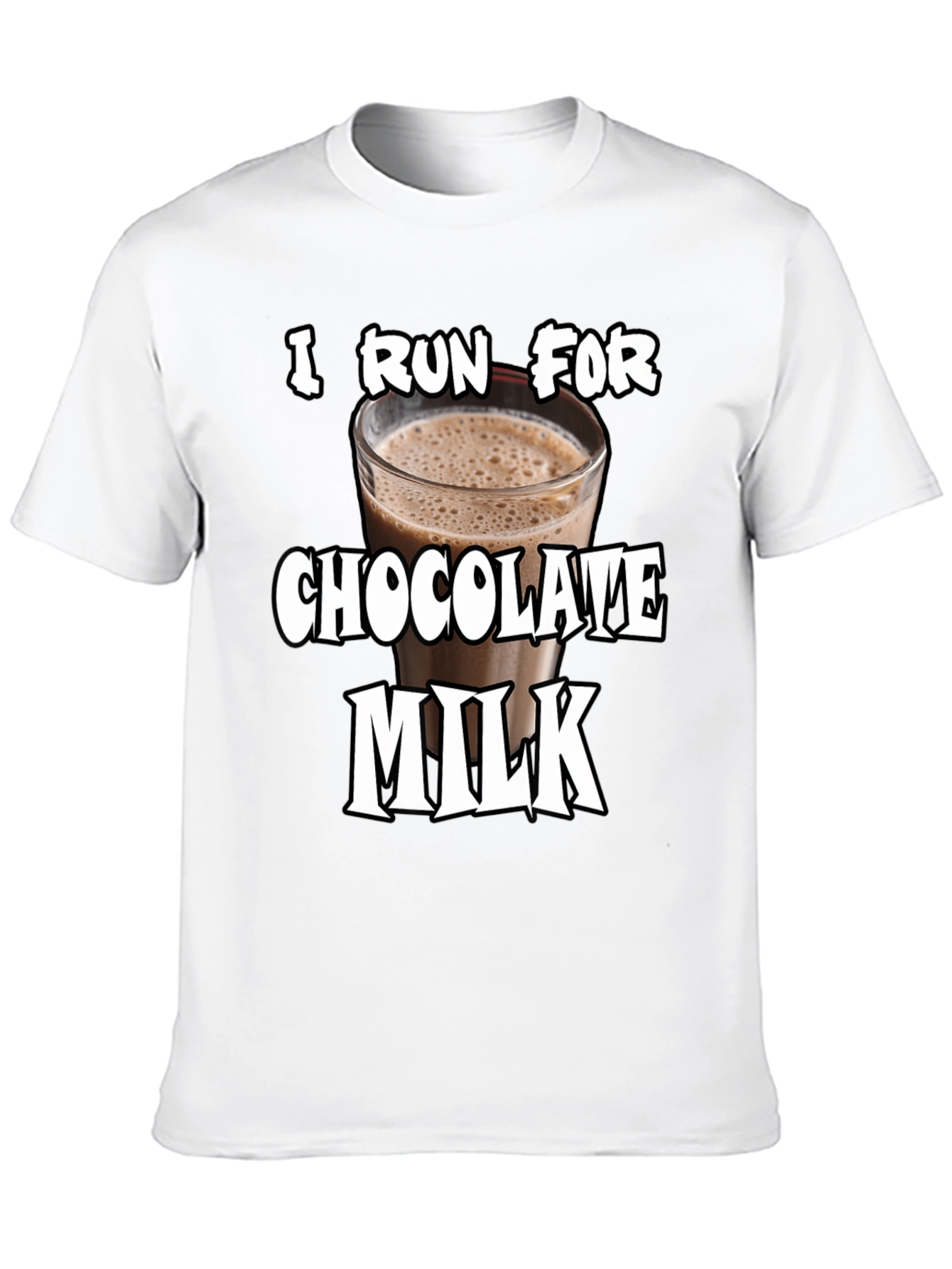 Black I Run For Chocolate Milk T-Shirt - Funny Workout Tee view 10