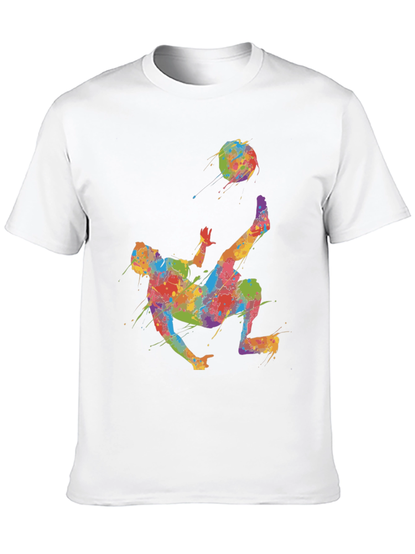 Black Colorful Soccer Kick T-Shirt - Unique Design view 10