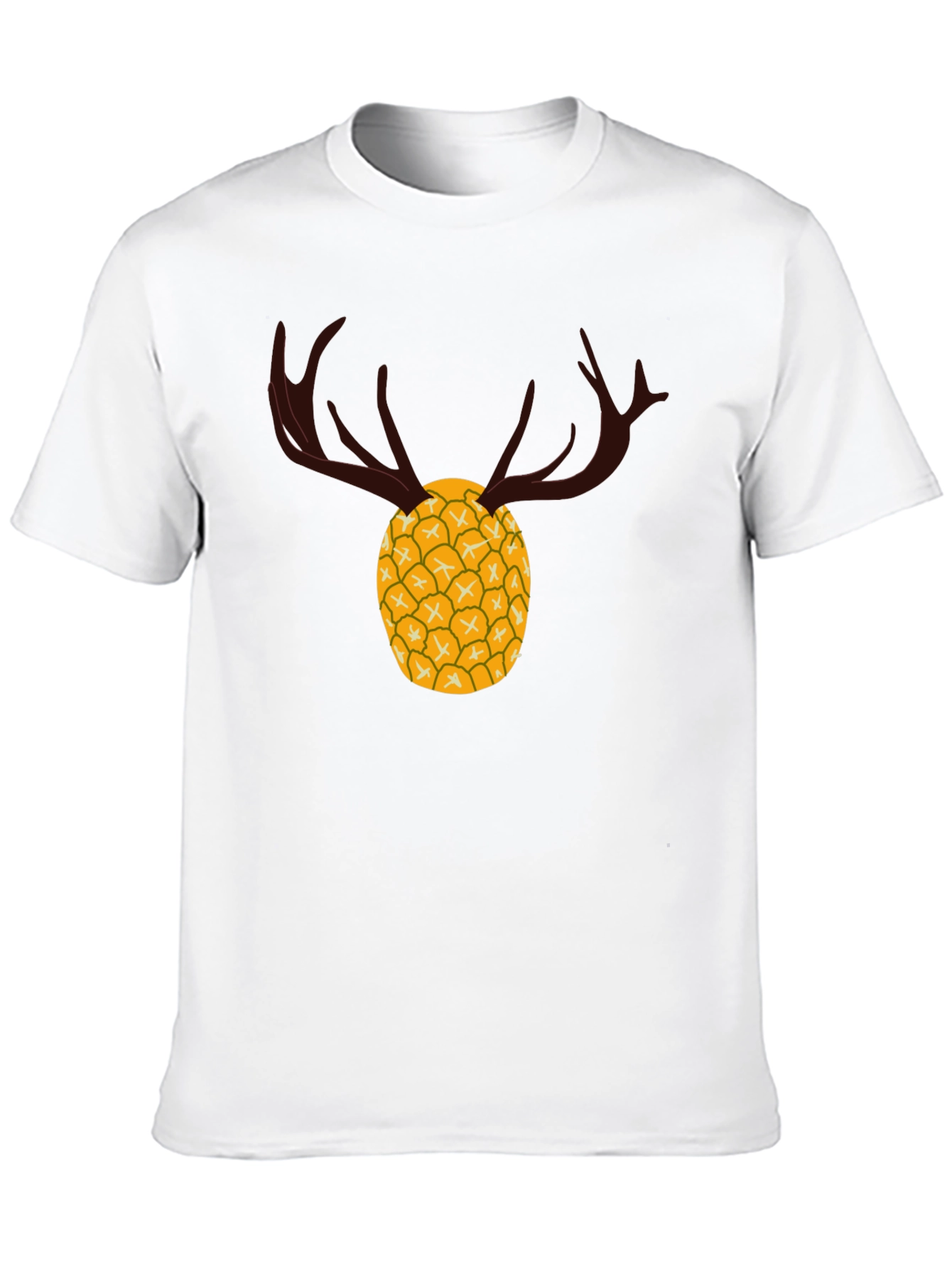 Black Pineapple Deer Graphic Tee - Unique Black T-Shirt view 10