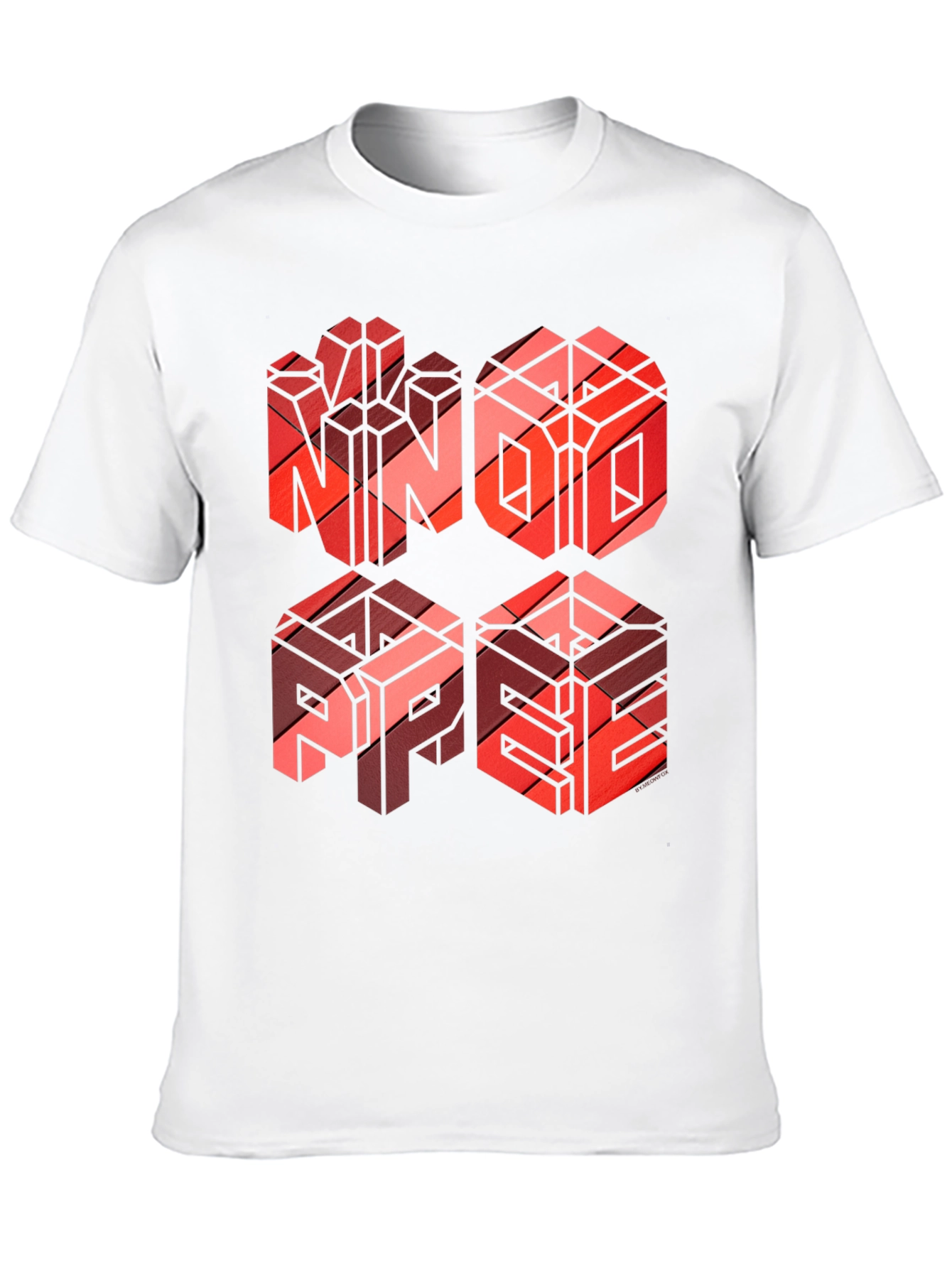 Black Geometric Word Art T-Shirt - NINO, ABPE Design view 10