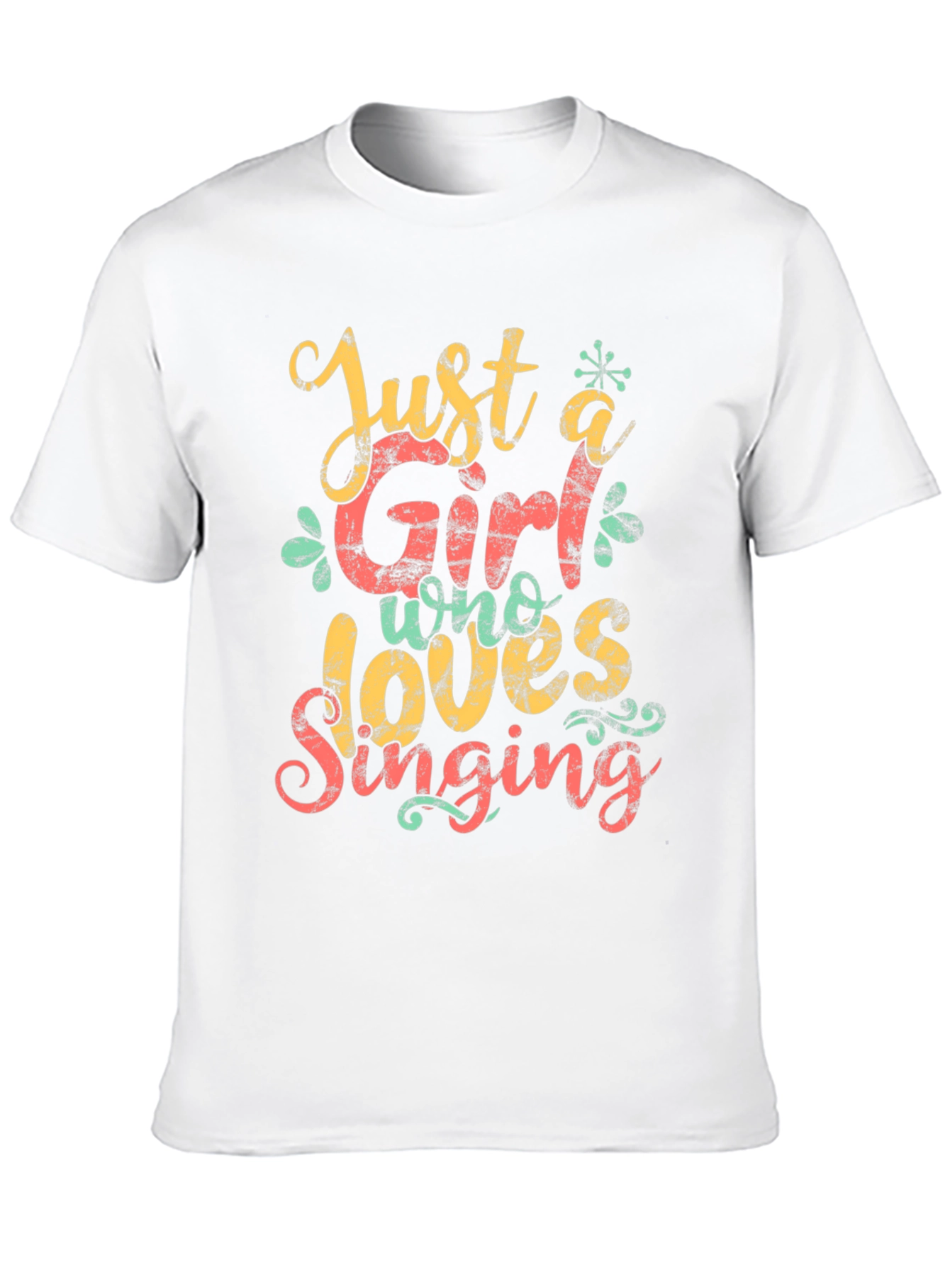 Black Just a Girl Who Loves Singing Black T-Shirt view 10