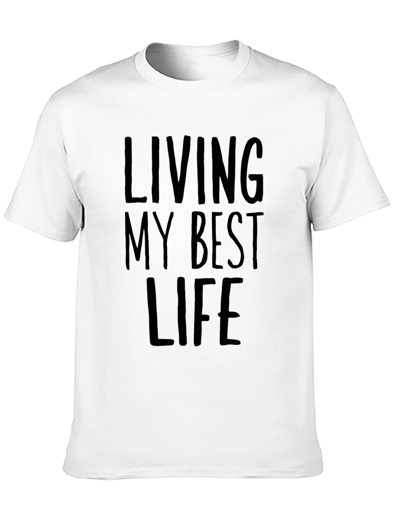 Black Living My Best Life Tee - Black Crew Neck T-Shirt view 10