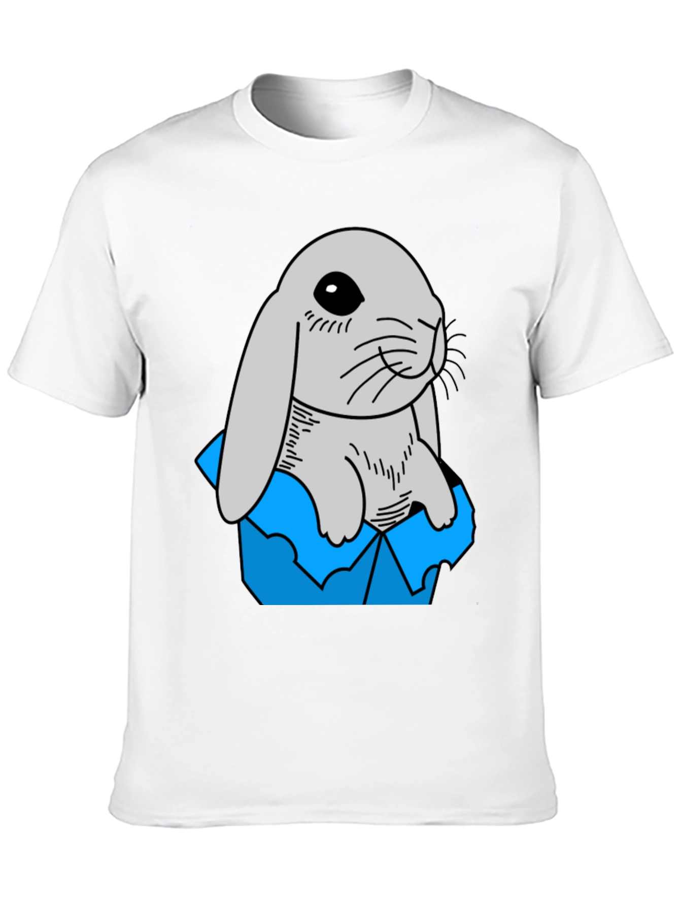 Black Rabbit in Box Graphic Tee - Cute & Comfy! view 10