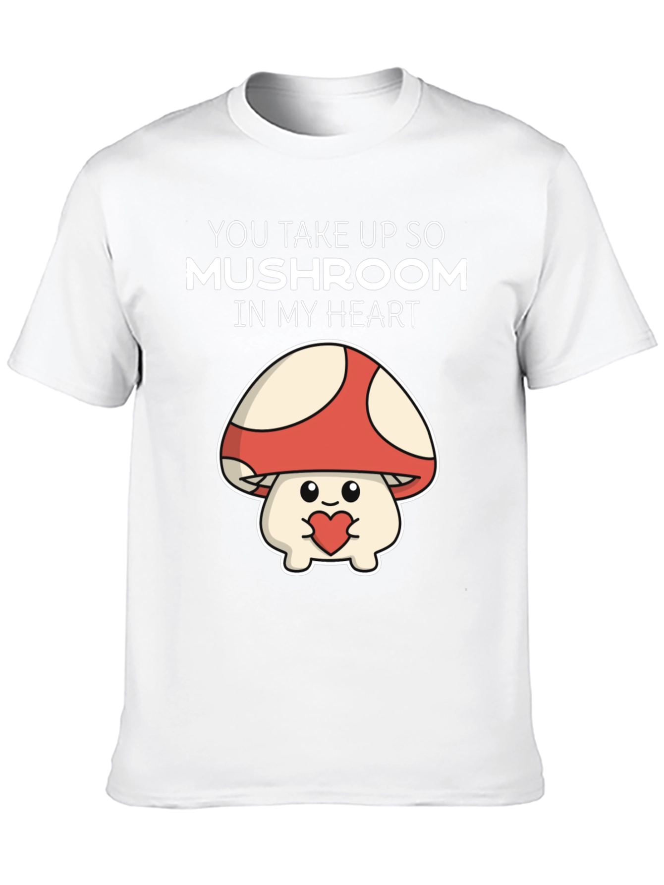 Black Mushroom Heart T-Shirt - You Take Up So Mushroom view 10