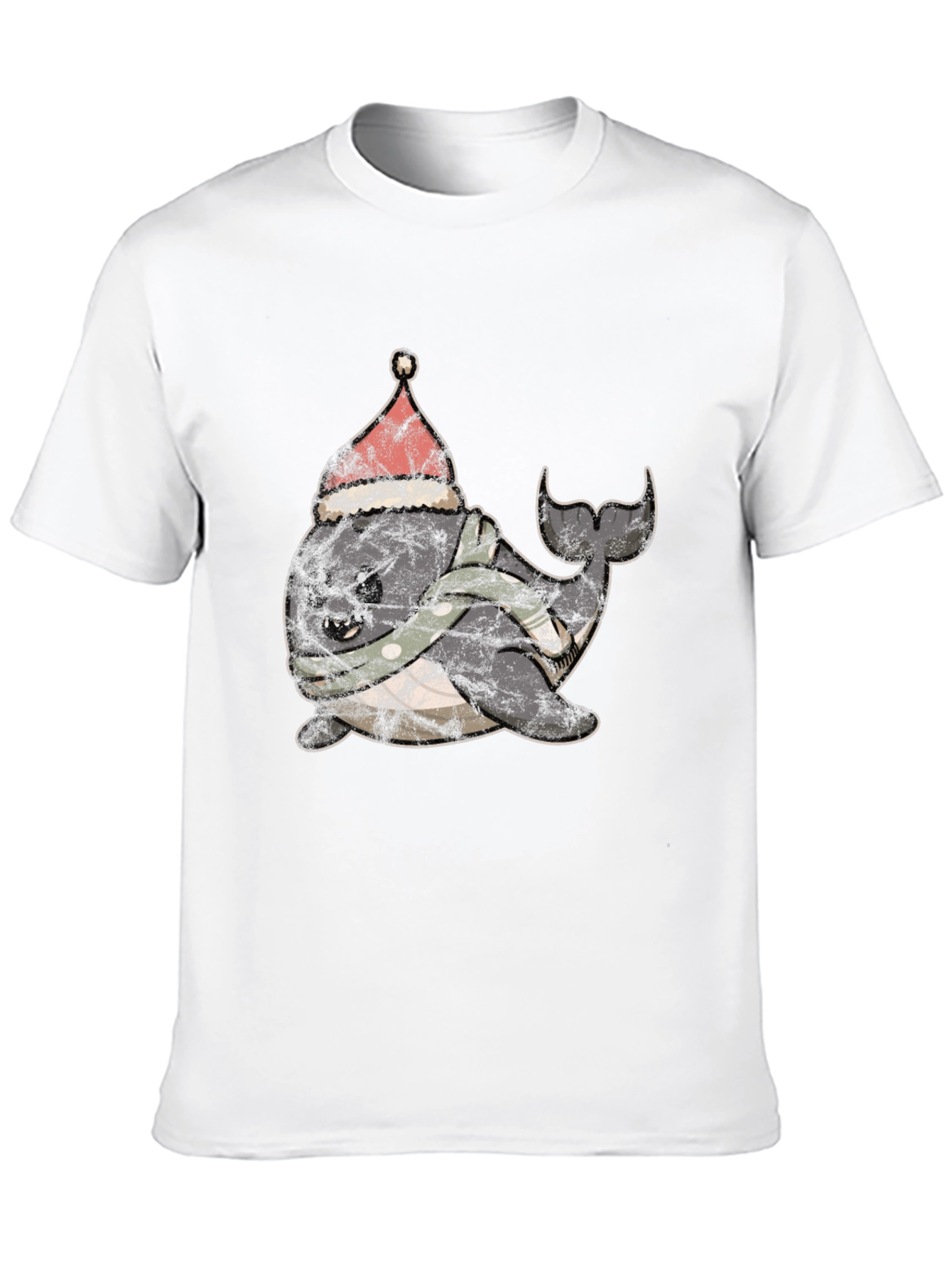 Black Festive Narwhal T-Shirt - Holiday Fun view 10