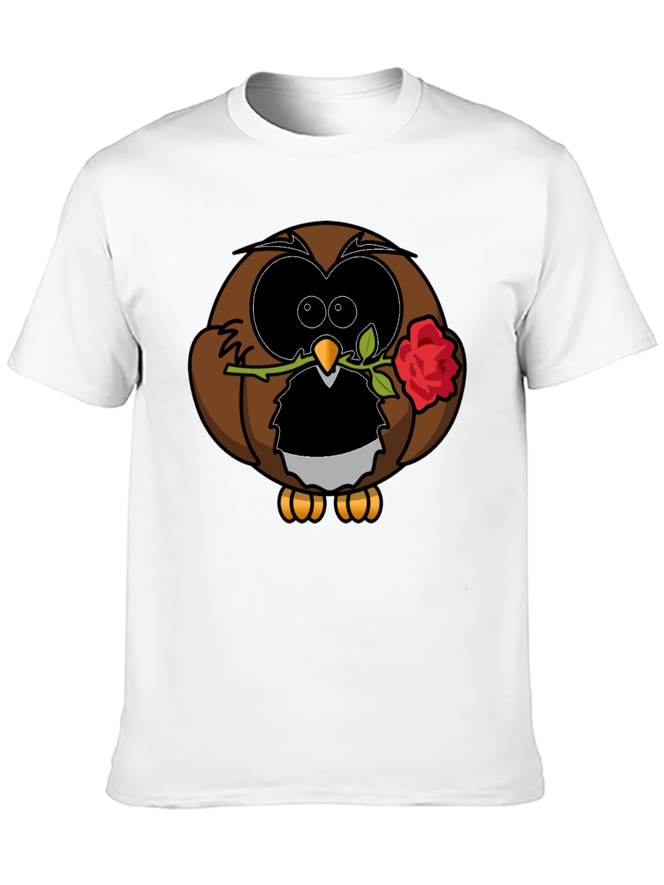 Black Owl with Rose Graphic T-Shirt - Black view 10