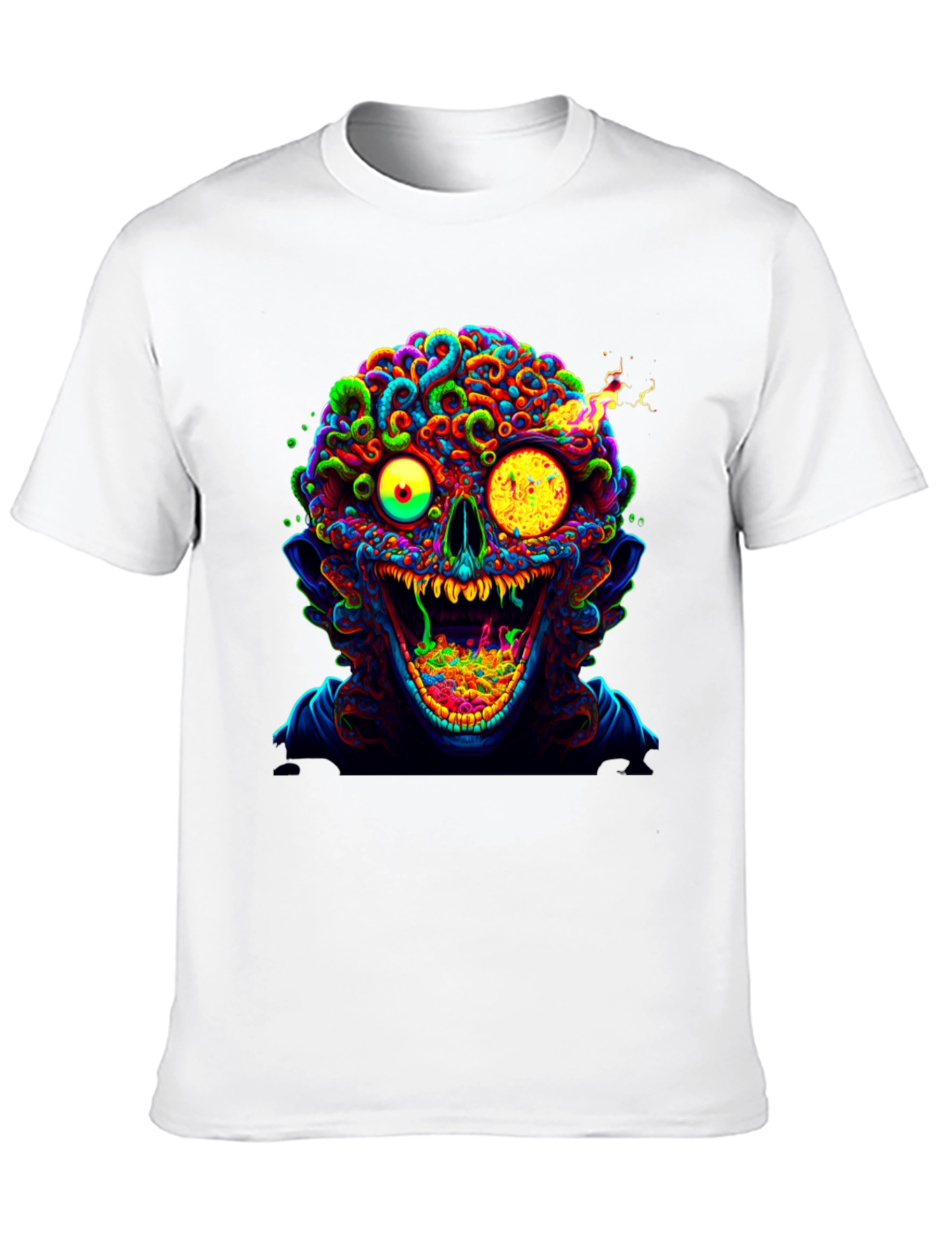 Black Psychedelic Zombie T-Shirt view 10