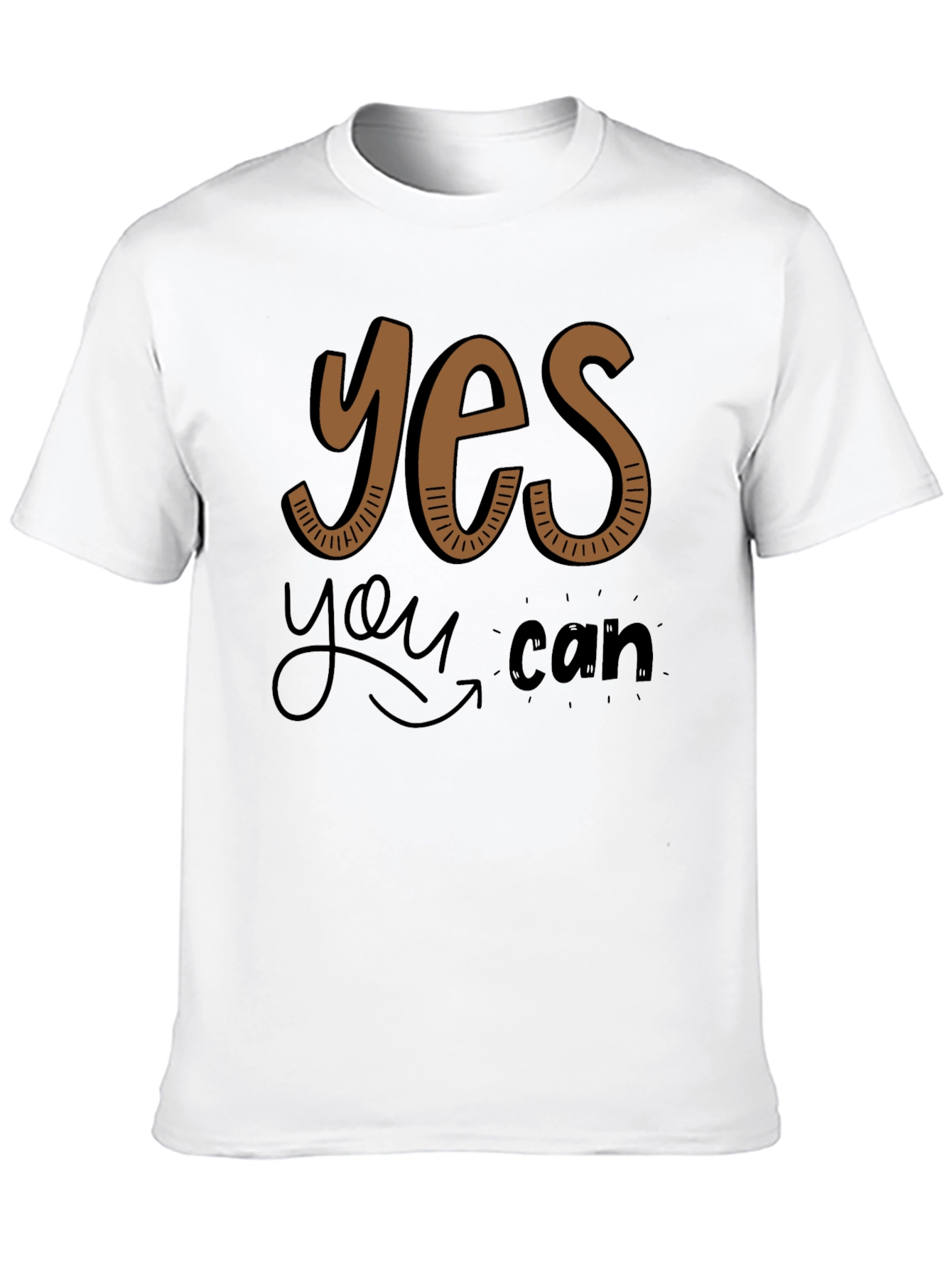 Black Yes You Can Graphic Tee - Motivational Shirt view 10