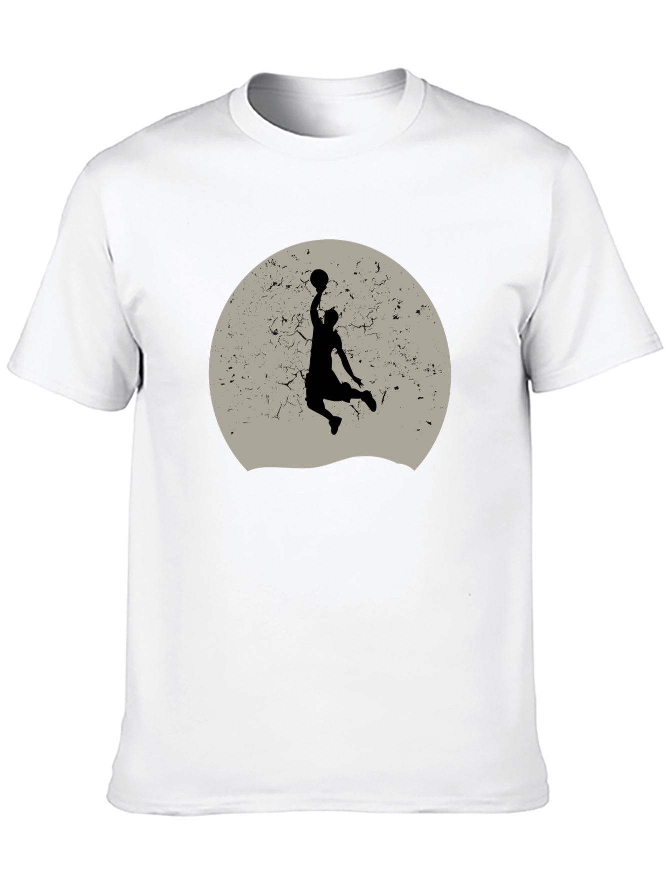 Black Basketball Silhouette Graphic T-Shirt - Black view 10