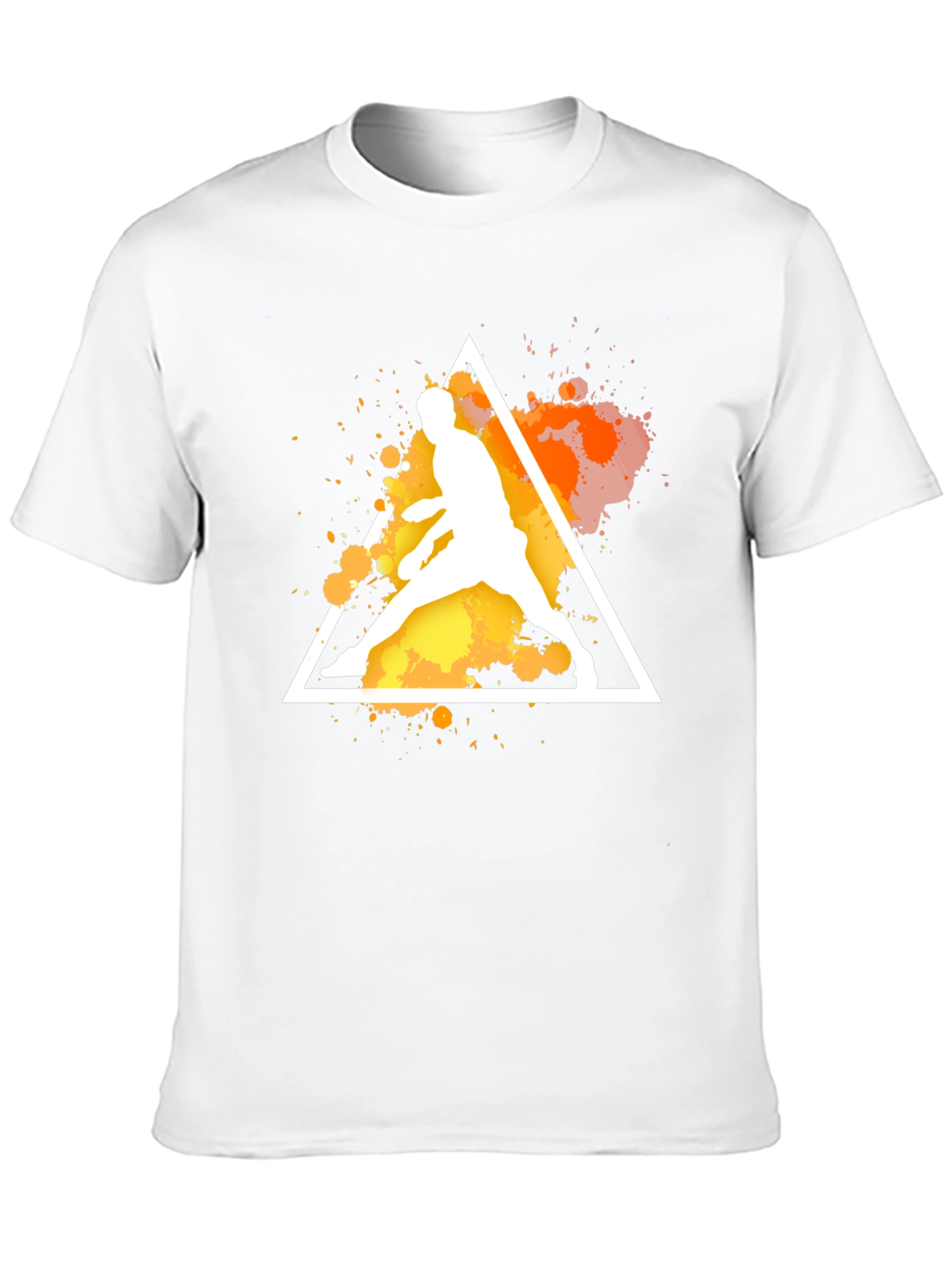 Black Men's Black T-Shirt with Player Graphic view 10