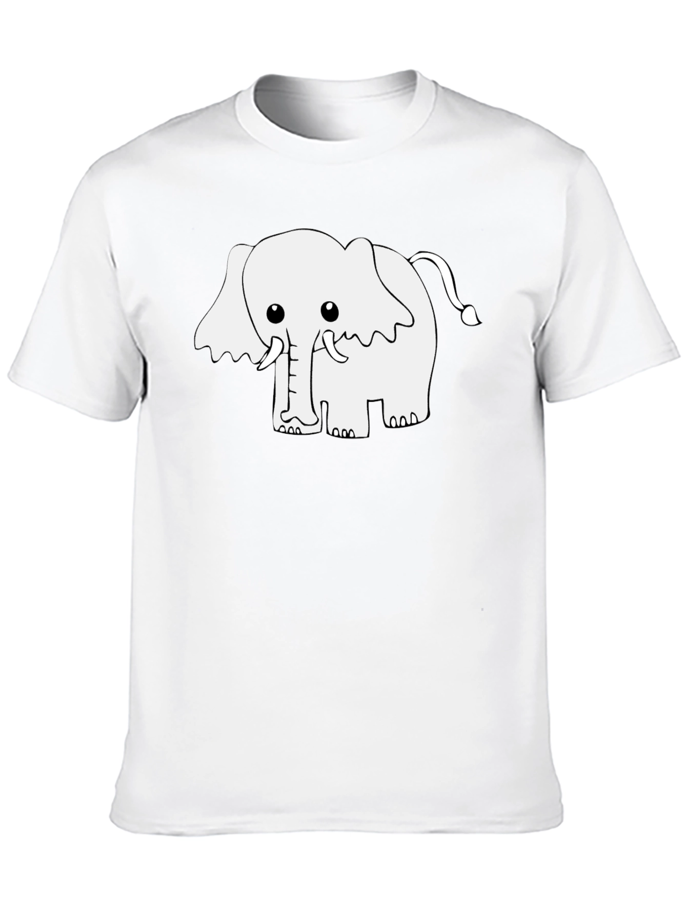 Black Cute Elephant Graphic Tee - Black Cotton Blend Shirt view 10