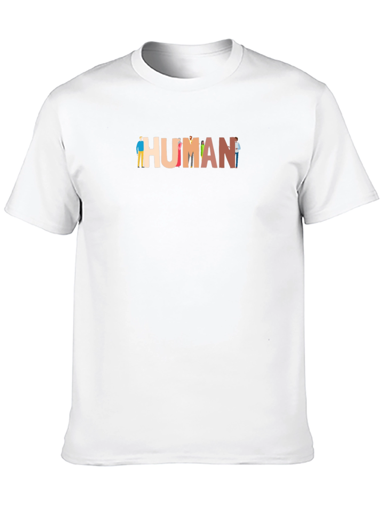 Black Diversity HUMAN Graphic Tee - Unisex Black T-Shirt view 10
