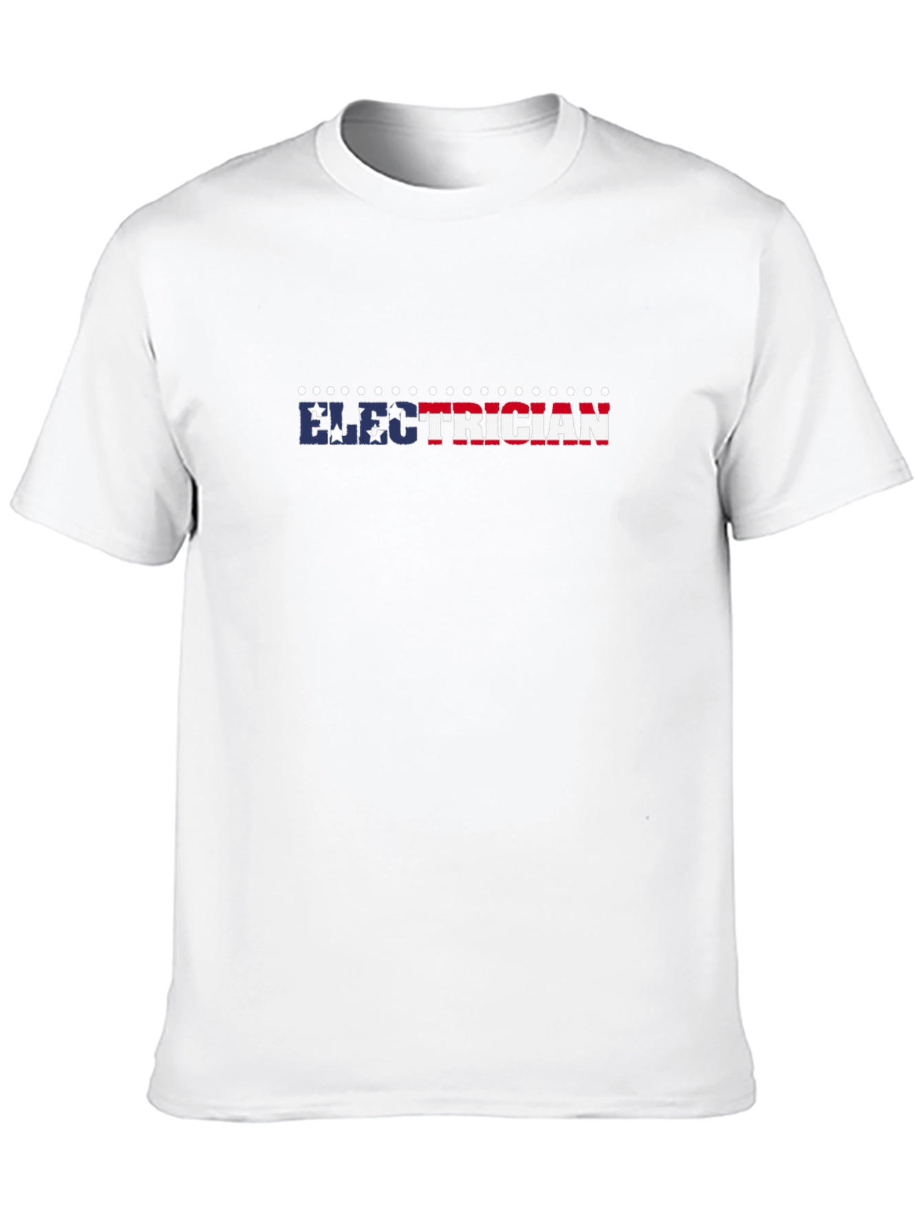 Black Electrician Patriotic T-Shirt - Black Crew Neck view 10