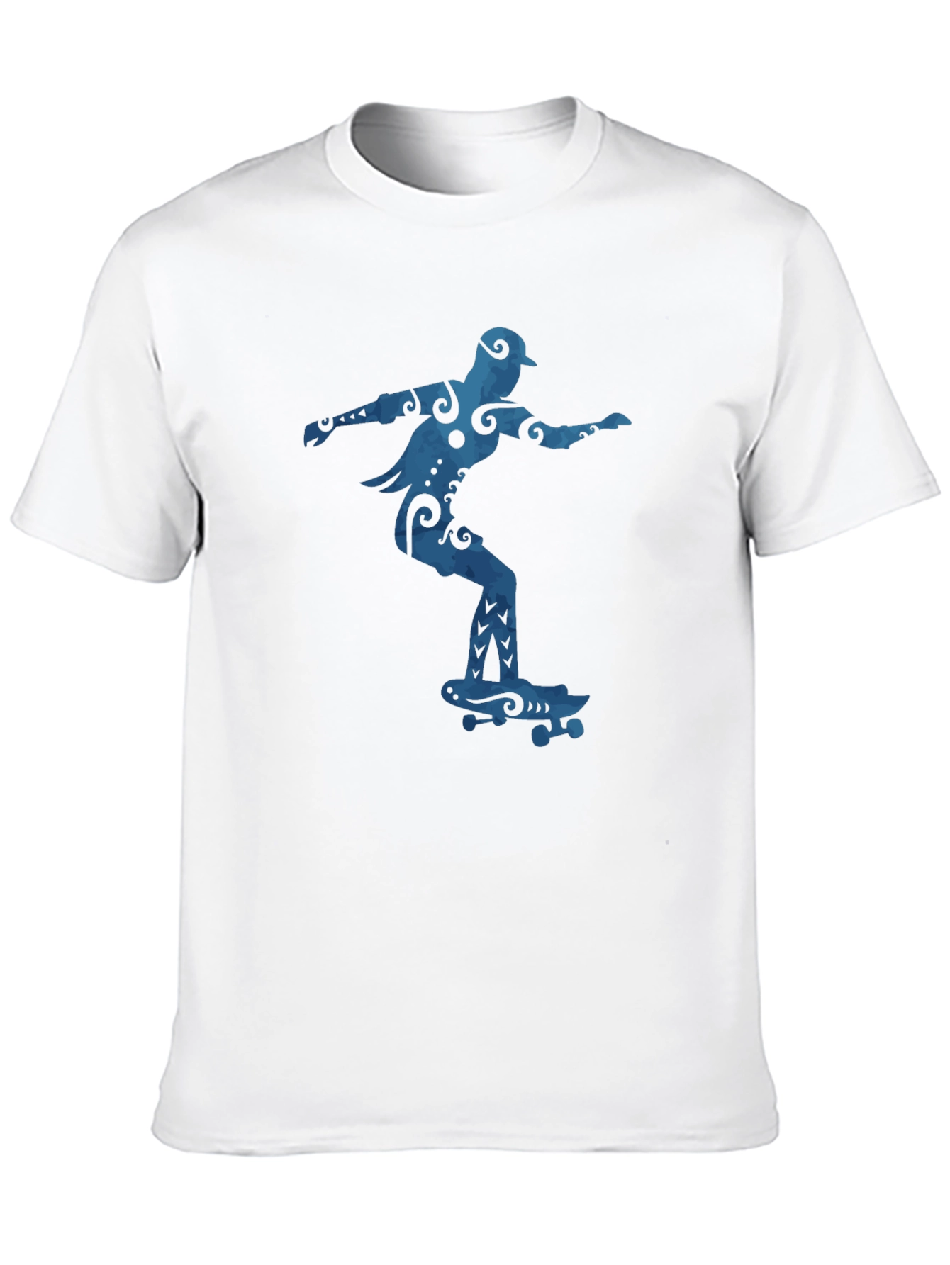 Black Skateboarder Graphic Tee - Cool Blue Design view 10
