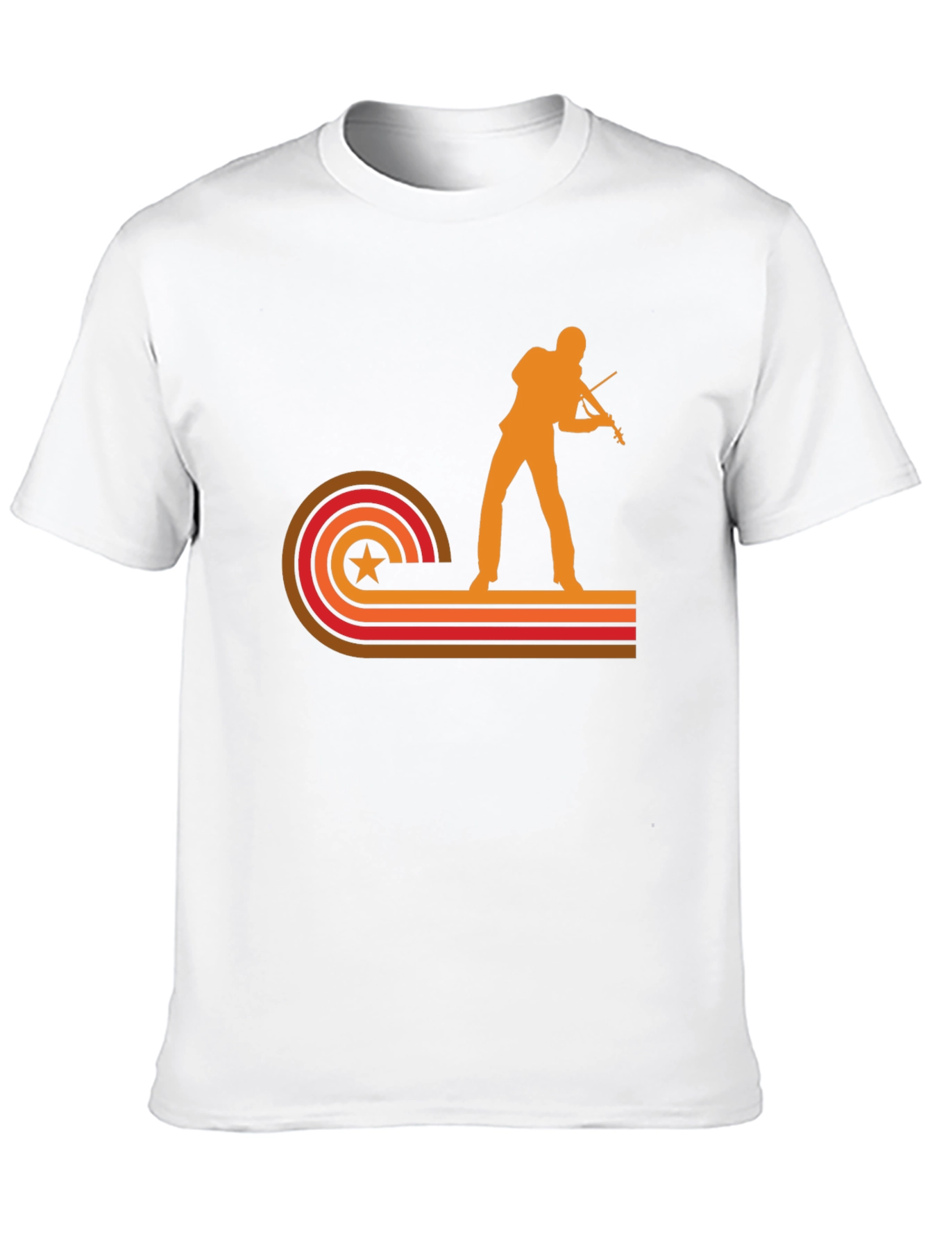 Black Retro Violinist Graphic Tee - Vintage Style Black T-Shirt view 10