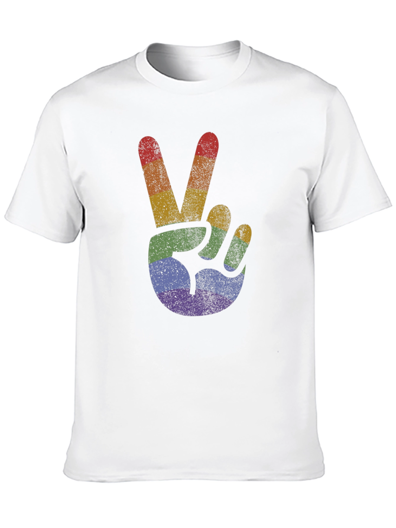 Black Retro Rainbow Peace Sign T-Shirt view 10