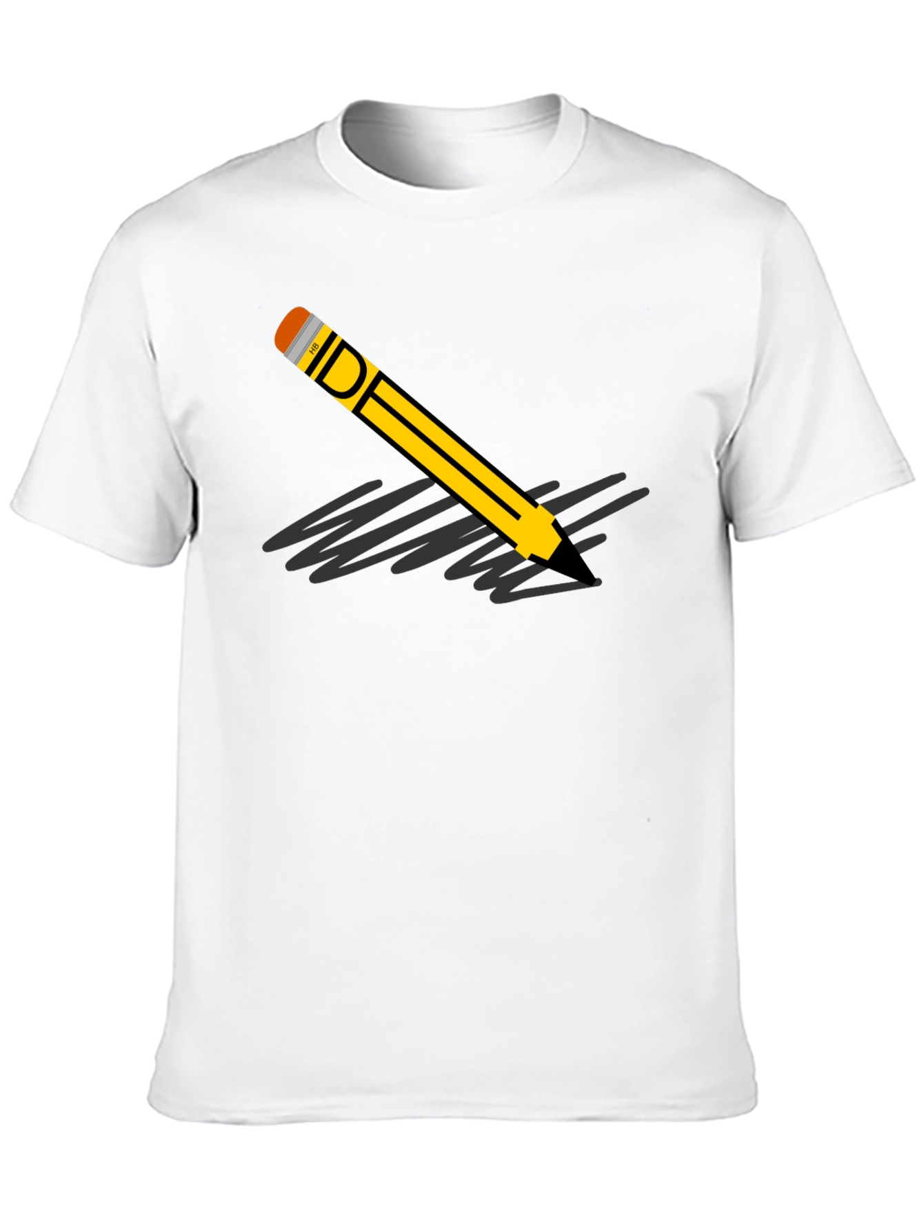 Pencil Graphic Black T-Shirt - Unisex Casual Tee - 10