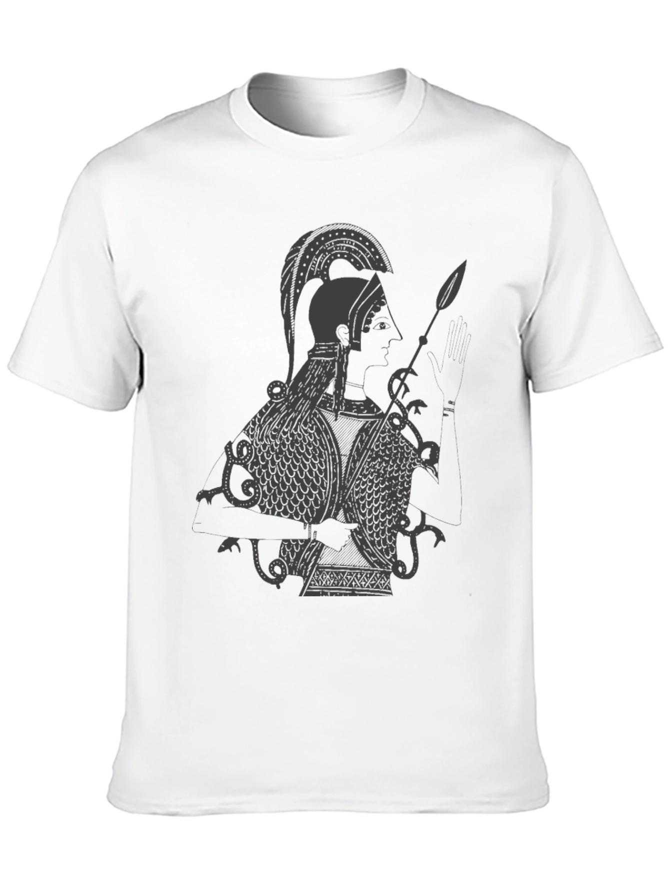 Black Ancient Warrior Graphic Tee - Black Cotton view 10