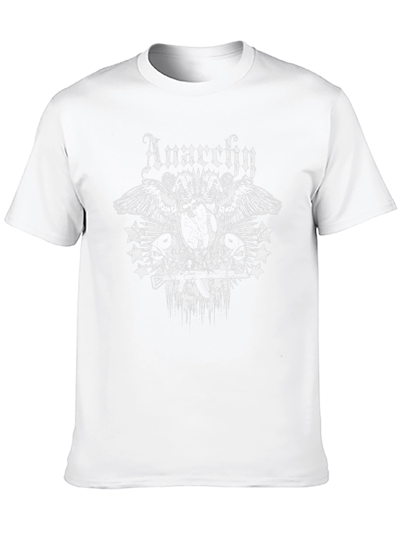 Black Anarchy Graphic Print Black T-Shirt view 10