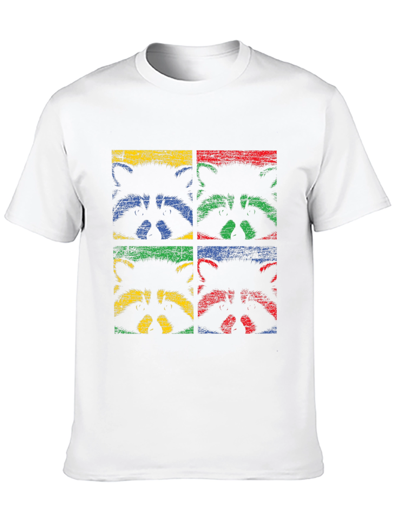 Black Retro Raccoon Graphic Tee - Black Crew Neck view 10