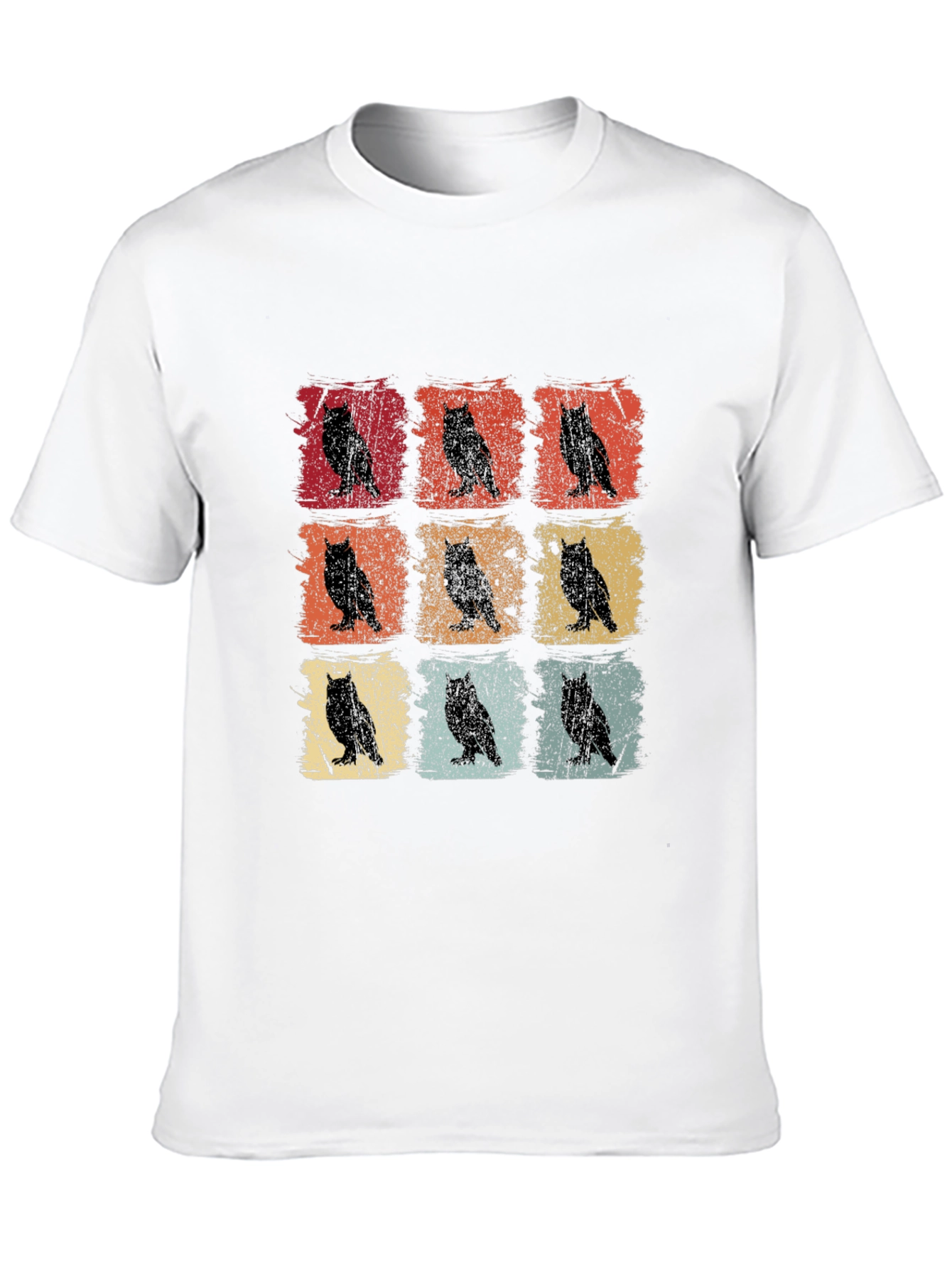 Black Retro Owl T-Shirt - Vintage Style Bird Lover Tee view 10
