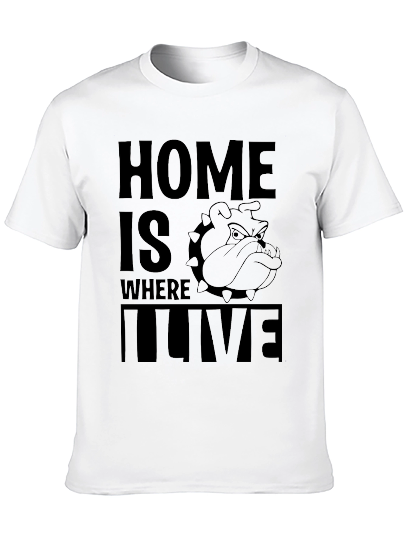 Black Home is Where I Live Bulldog Graphic T-Shirt view 10
