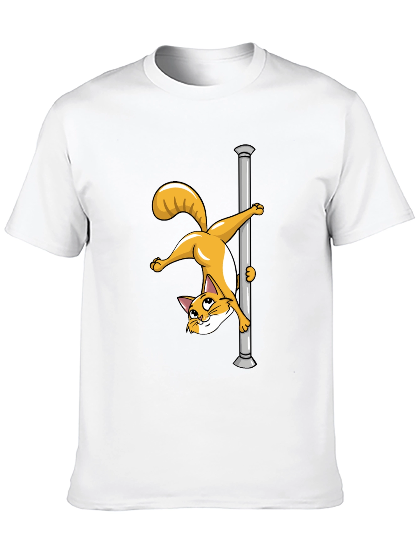 Black Funny Cat Pole Dance Black T-Shirt view 10