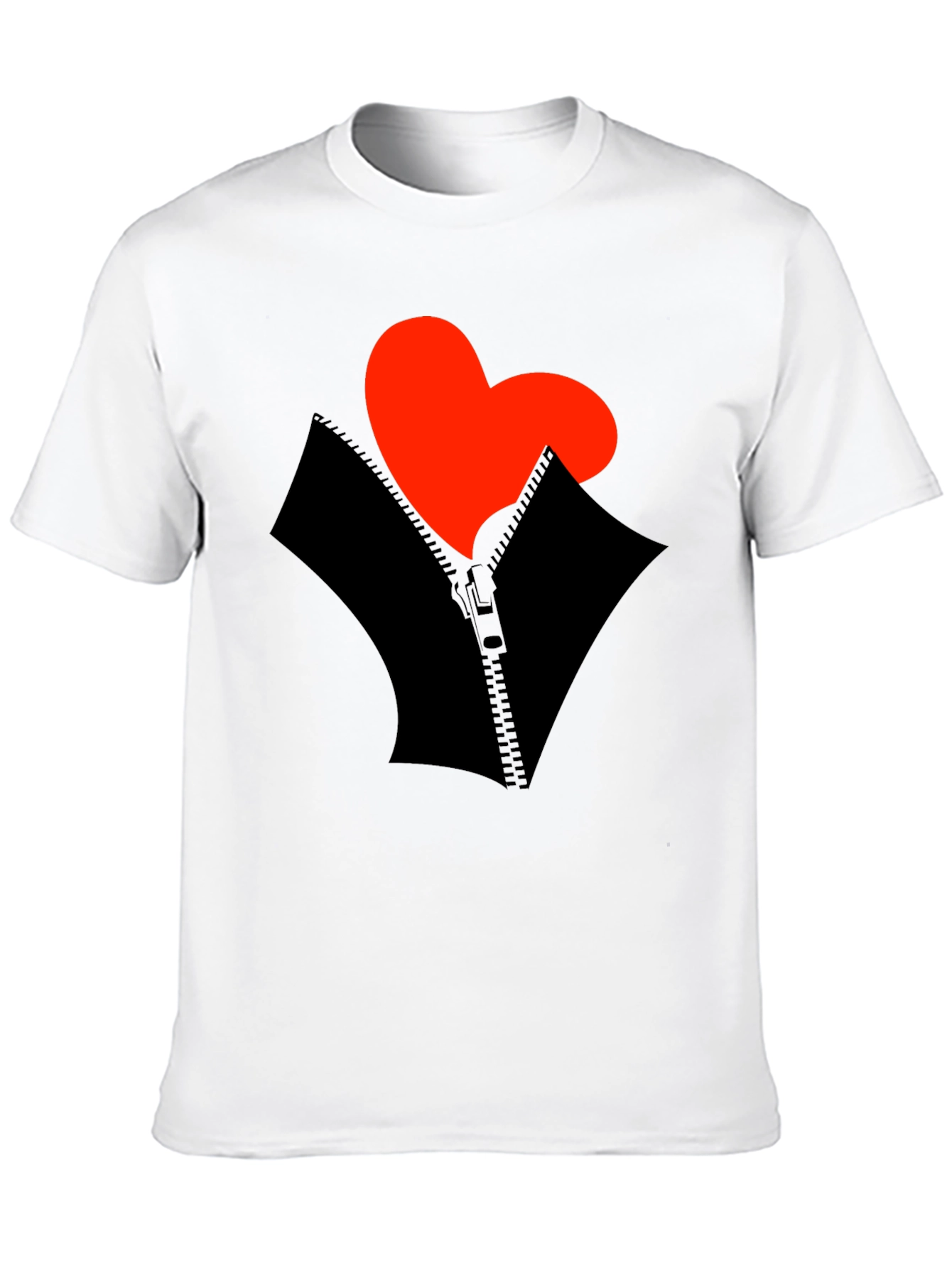 Black Heart Zipper Graphic Black T-Shirt view 10