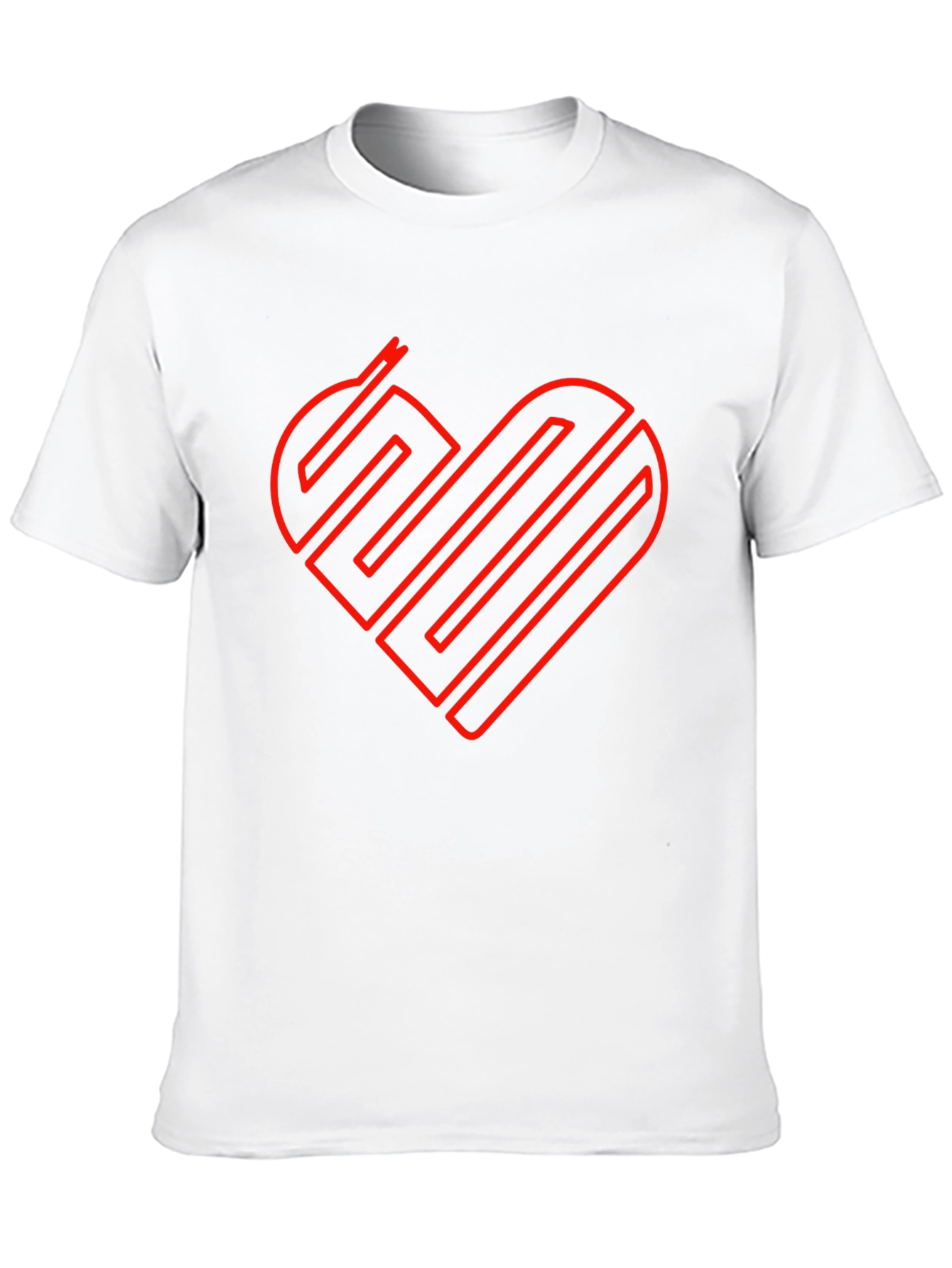 Black Heart Line Art Graphic Tee - Modern Minimalist Design view 10
