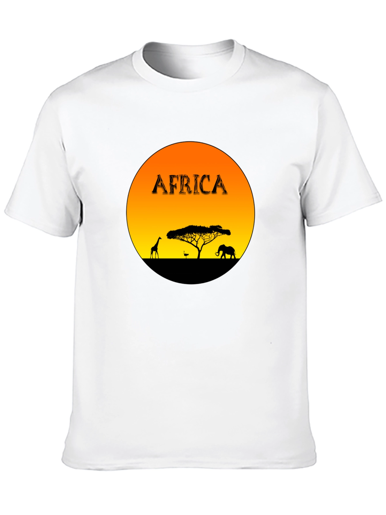 Black Africa Sunset Graphic Tee - Black Cotton Blend T-Shirt view 10